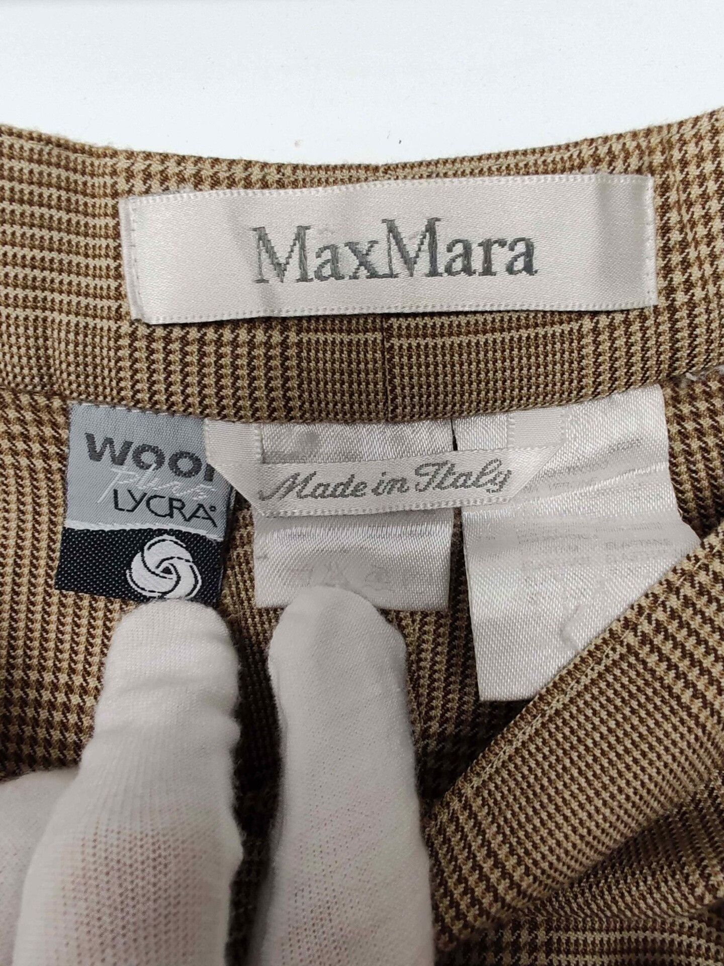 Max Mara MaxMara Brown Plaid Pants Size 42 Size 28" / US 6 / IT 42 - 6 Thumbnail
