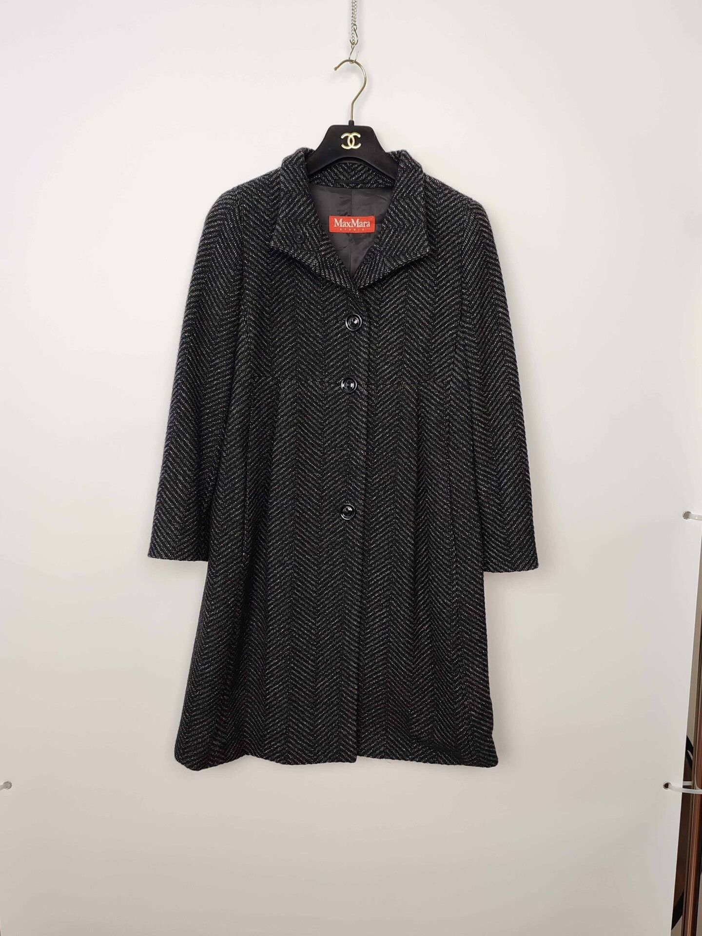 Max Mara MaxMara Studio Herringbone Wool Coat Size 2 Size XS / US 0-2 / IT 36-38 - 2 Thumbnail