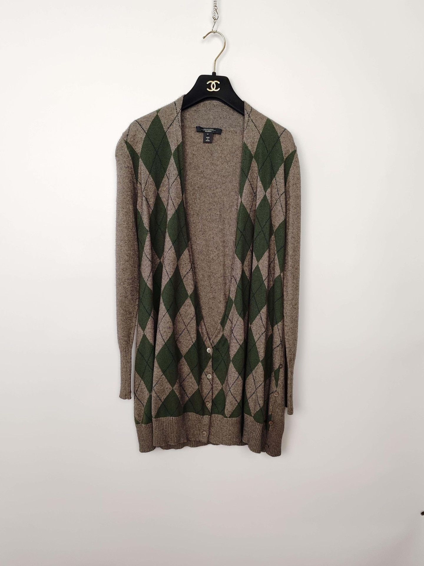 Max Mara MaxMara Argyle Cashmere Blend Cardigan Size S Size S / US 4 / IT 40 - 2 Thumbnail