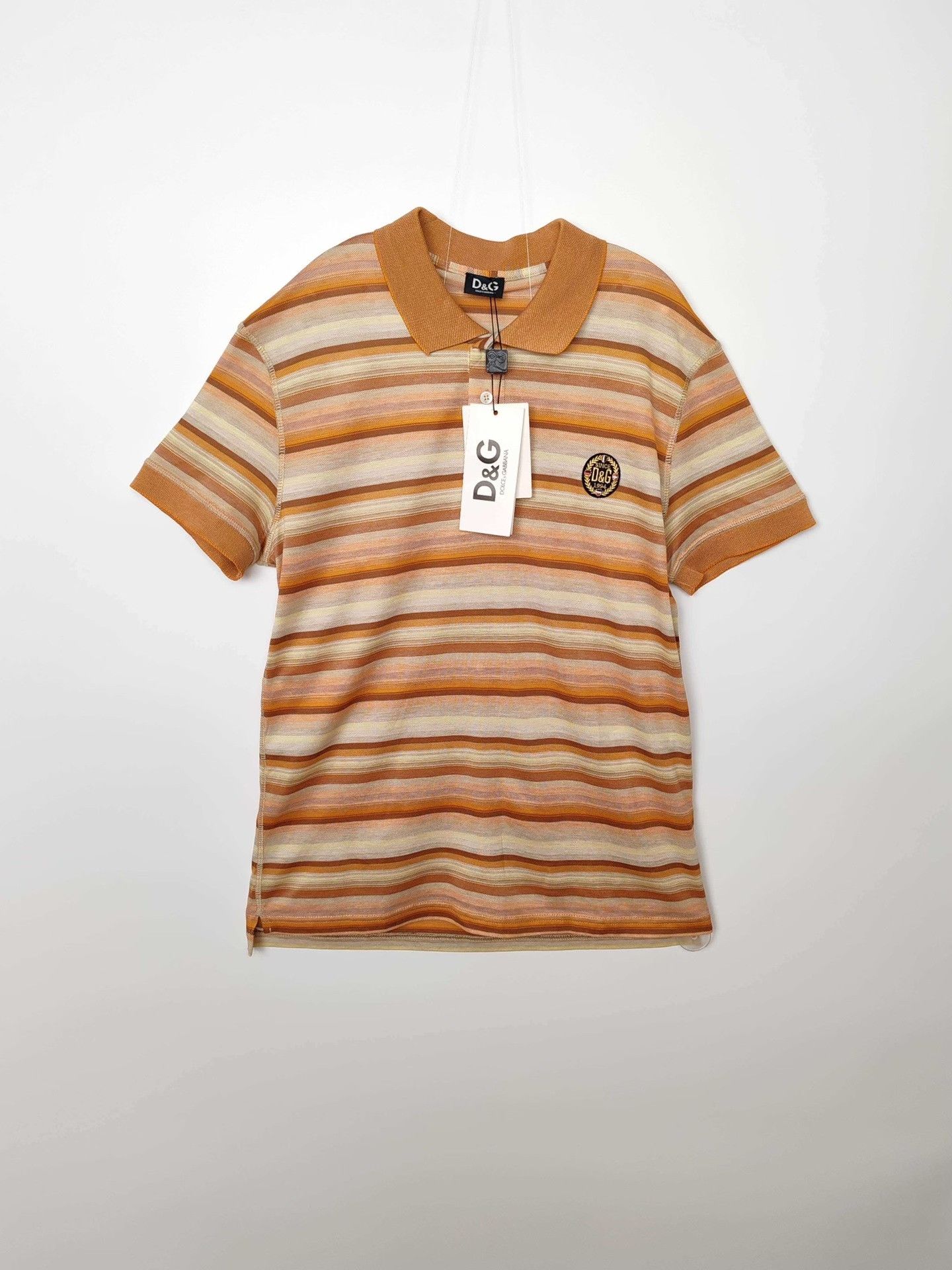 Dolce & Gabbana Dolce & Gabbana Striped Logo Polo Size L Size US L / EU 52-54 / 3 - 2 Thumbnail