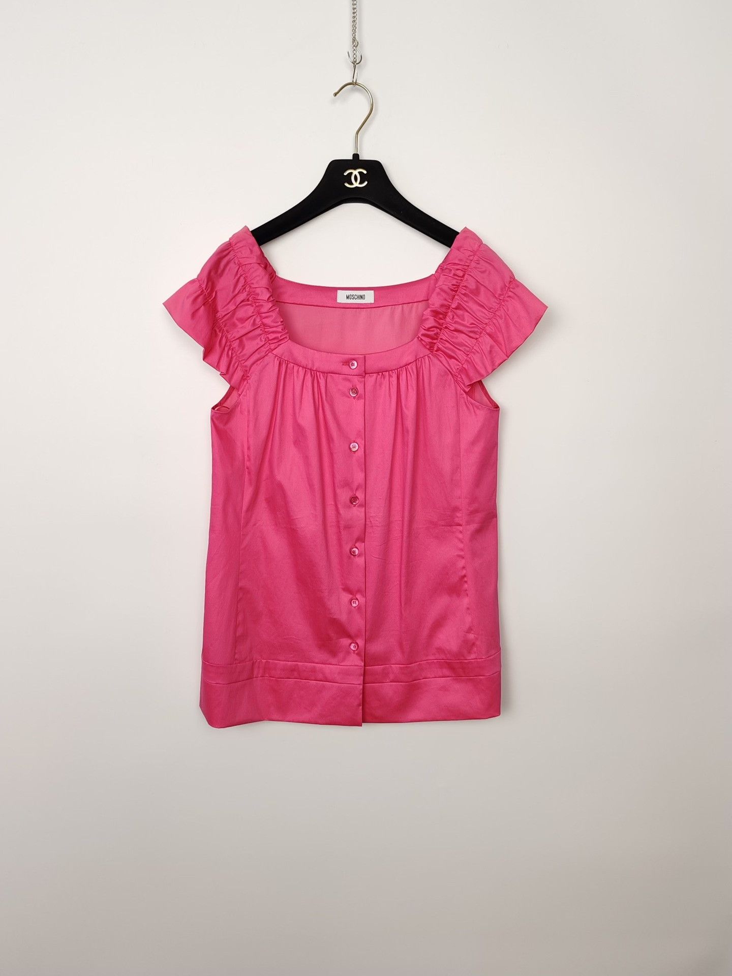 Moschino Moschino Pink Ruffled Blouse Size 40 Size S / US 4 / IT 40 - 2 Thumbnail