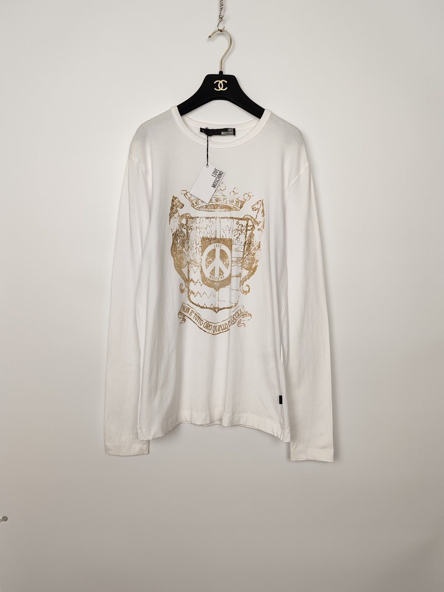 Love Moschino Love Moschino Gold Graphic Long Sleeve T-Shirt Size L Size L / US 10 / IT 46 - 2 Thumbnail