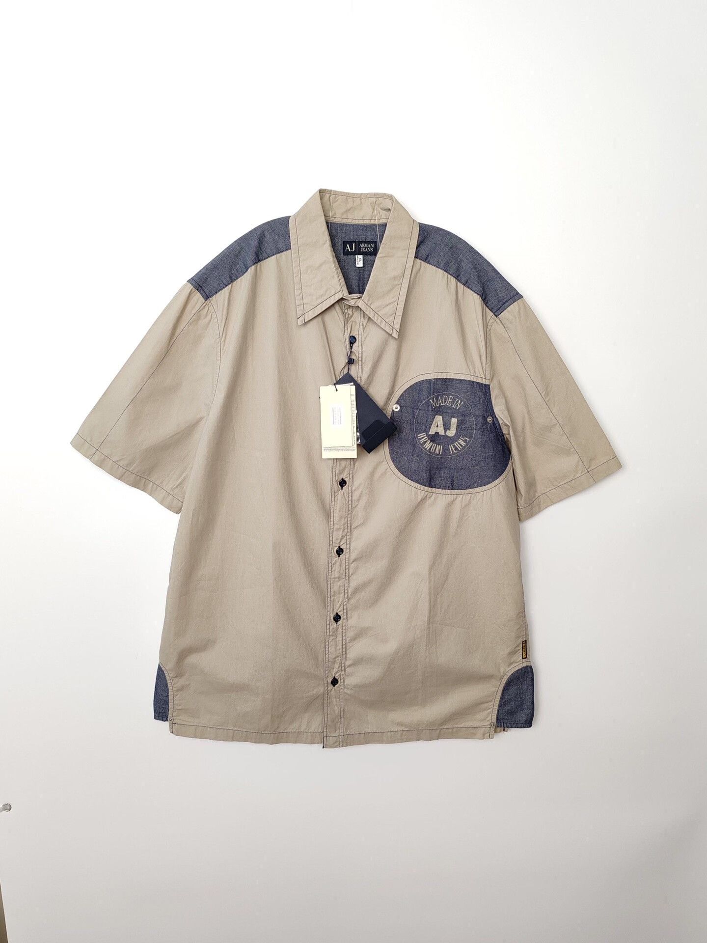 Armani Armani Jeans Denim Contrast Shirt Size XL Size US XL / EU 56 / 4 - 2 Thumbnail