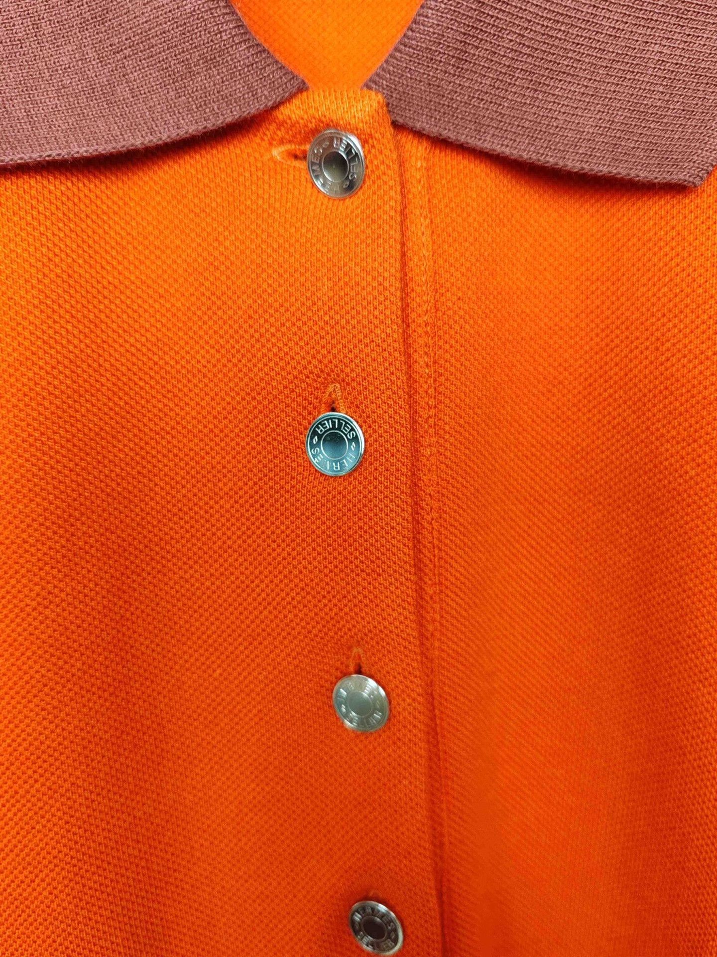 Hermes Hermès Orange Long Sleeve Polo Size XS Size XS / US 0-2 / IT 36-38 - 7 Thumbnail