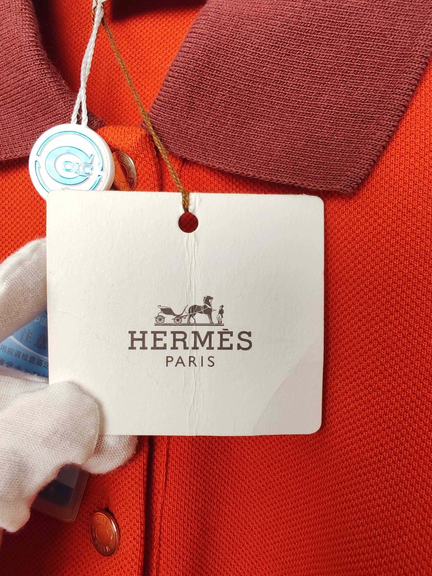 Hermes Hermès Orange Long Sleeve Polo Size XS Size XS / US 0-2 / IT 36-38 - 5 Thumbnail
