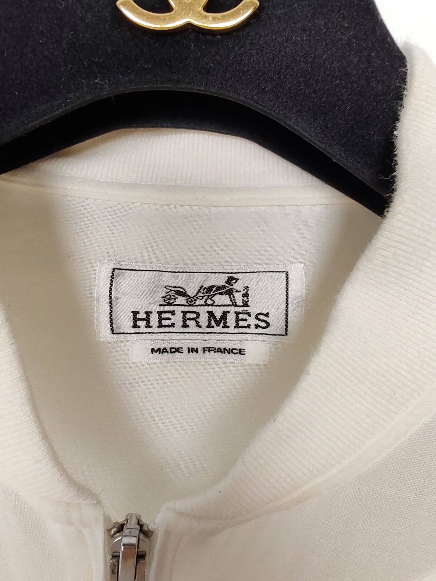 Hermes Hermes White Cotton Bomber Jacket Size 38 Size S / US 4 / IT 40 - 4 Thumbnail