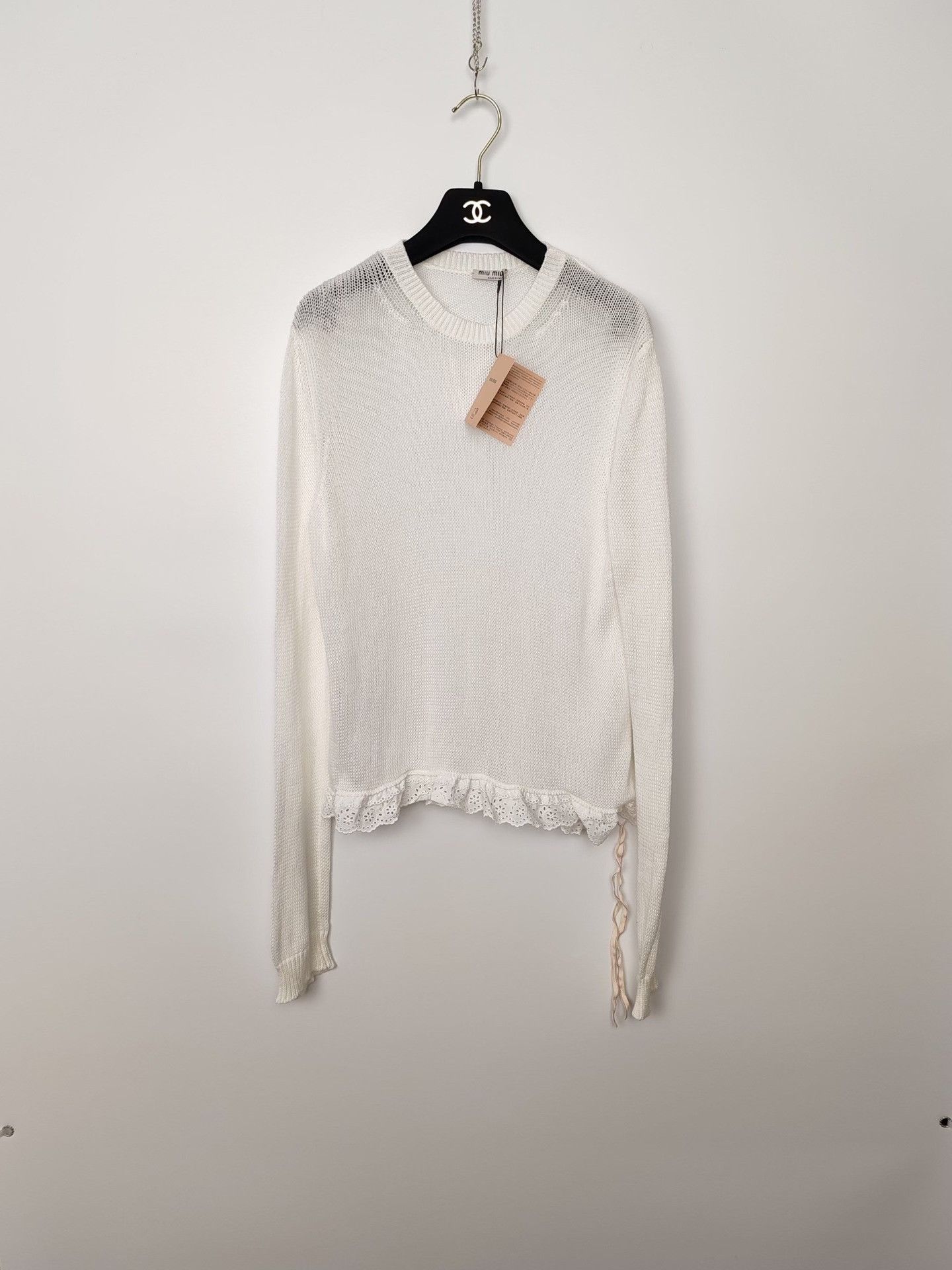 Miu Miu Miu Miu Lace Trim Knit Top Size 42 Size M / US 6-8 / IT 42-44 - 2 Thumbnail
