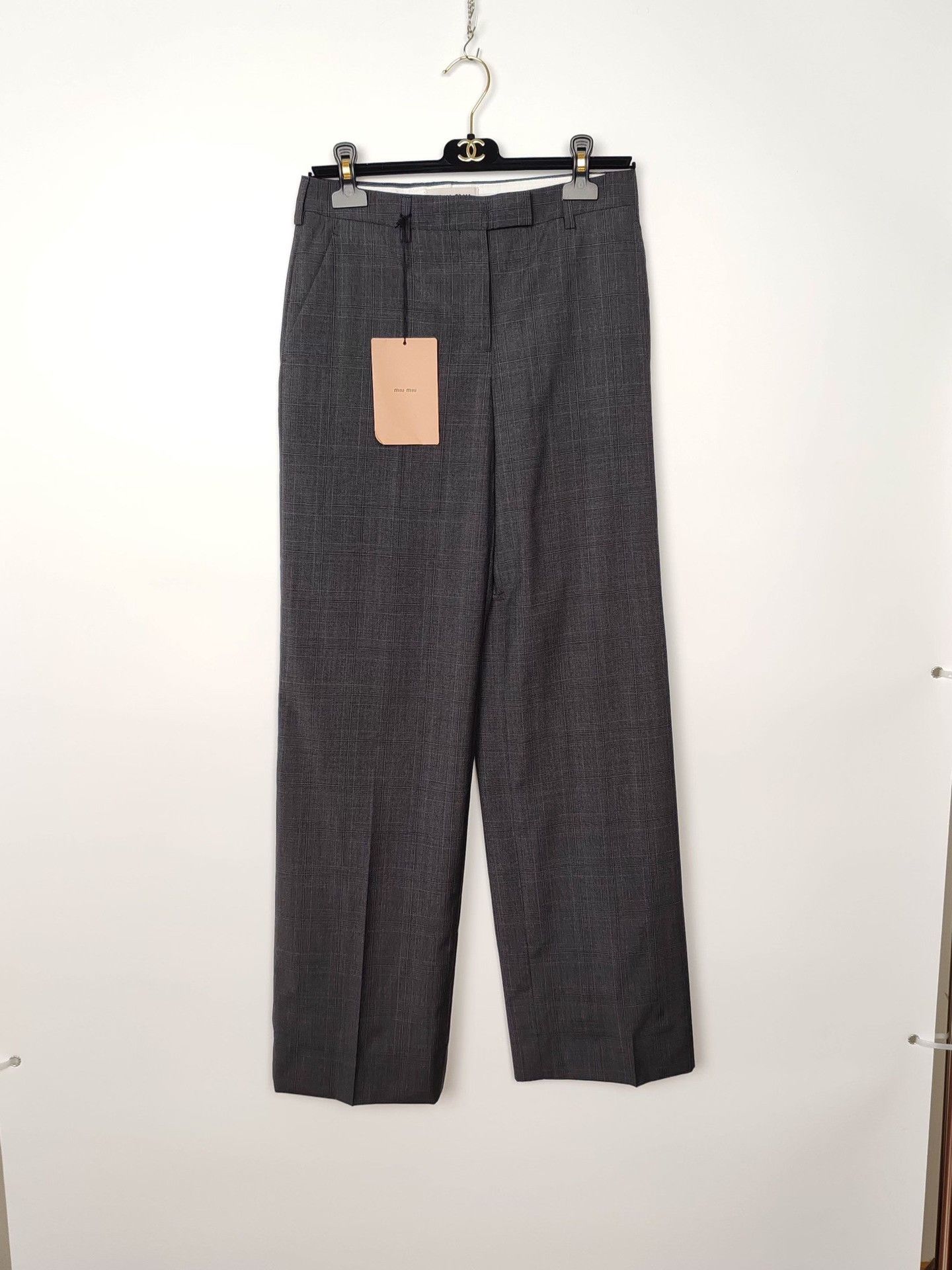 Miu Miu Miu Miu Check Virgin Wool Pants Size IT 36 Size 25" / US 0 / IT 36 - 2 Thumbnail