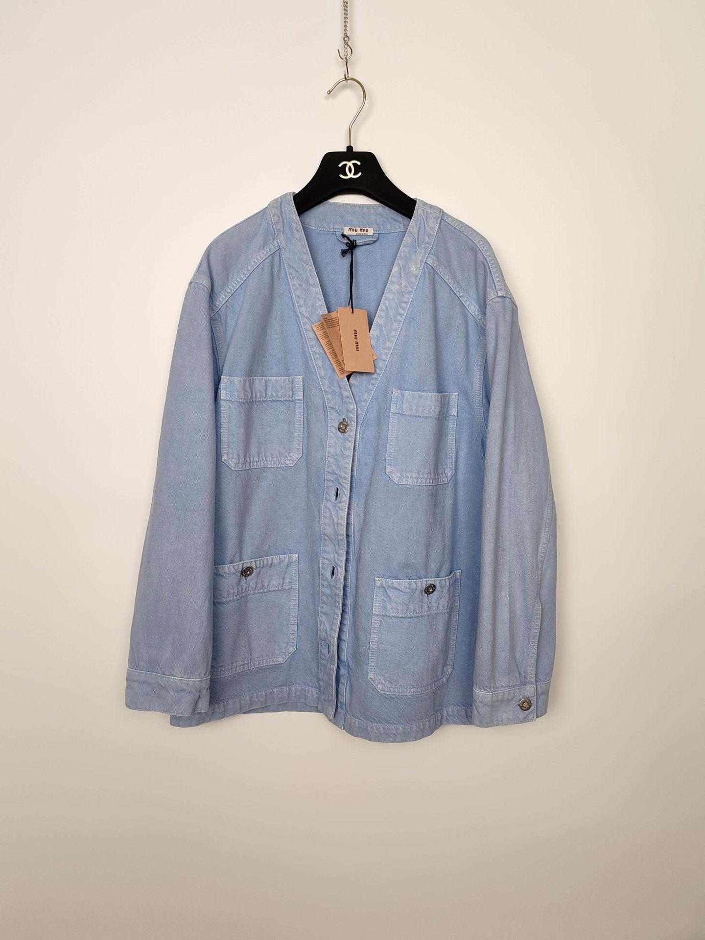 Miu Miu Miu Miu Club Logo Denim Jacket Size IT 36 Size XS / US 0-2 / IT 36-38 - 2 Thumbnail