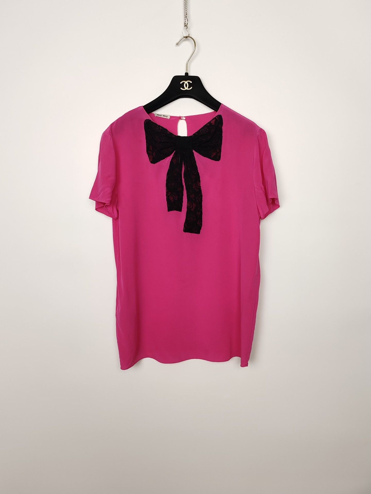 Miu Miu Miu Miu Silk Lace Bow Blouse Size 40 Size S / US 4 / IT 40 - 2 Thumbnail