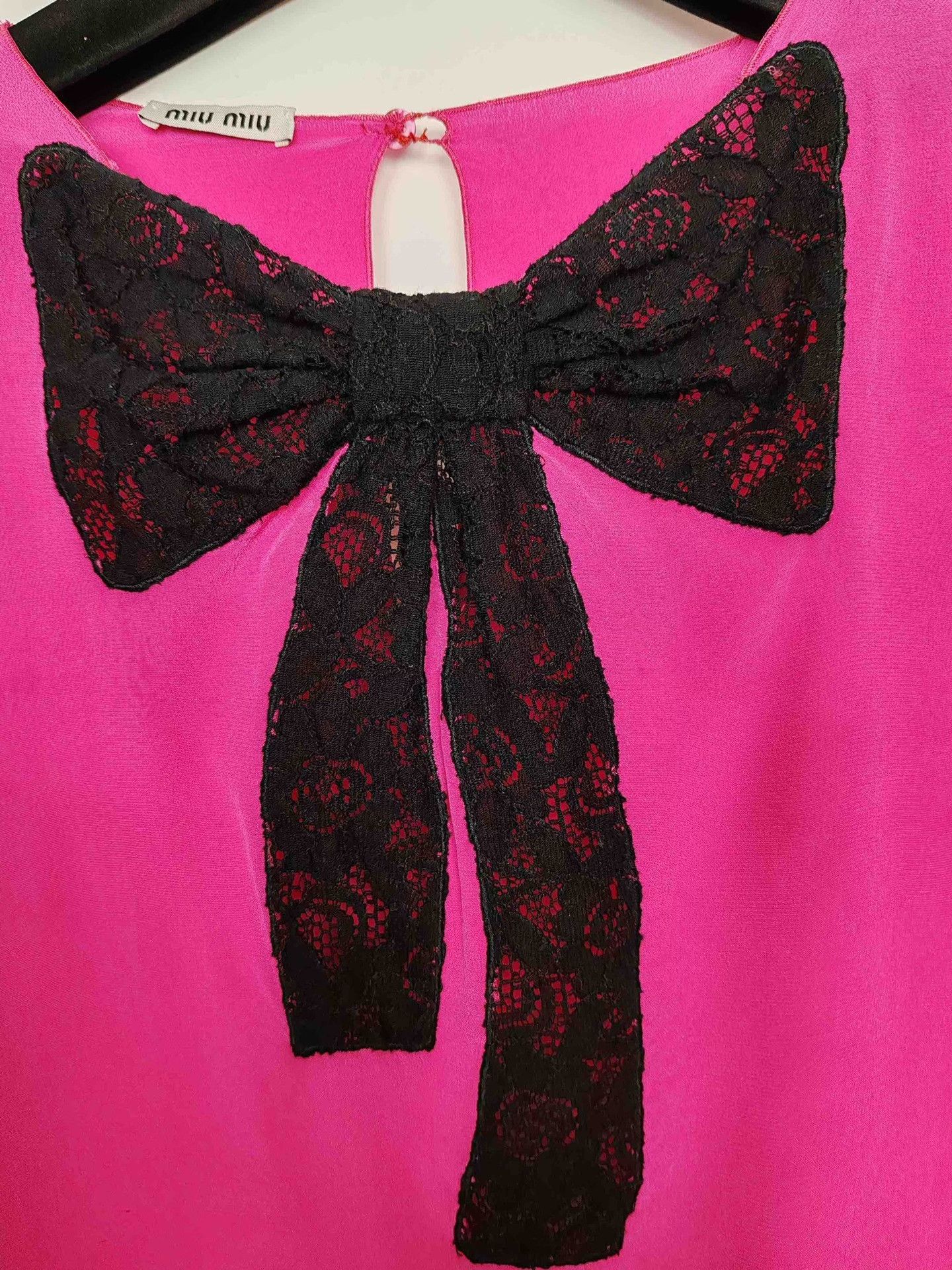 Miu Miu Miu Miu Silk Lace Bow Blouse Size 40 Size S / US 4 / IT 40 - 5 Thumbnail