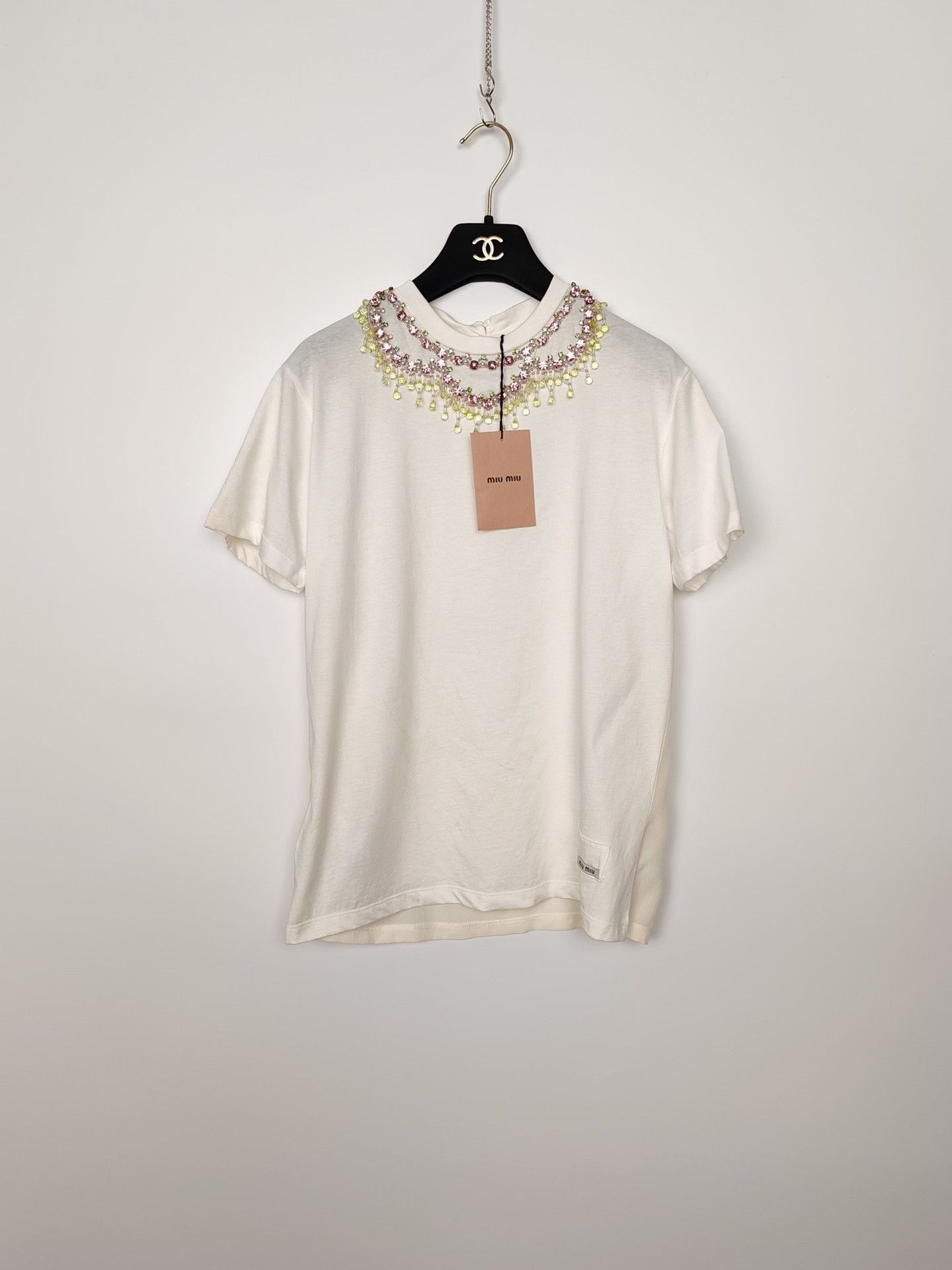 Miu Miu Miu Miu Crystal Embellished T-Shirt Size S Size S / US 4 / IT 40 - 2 Thumbnail