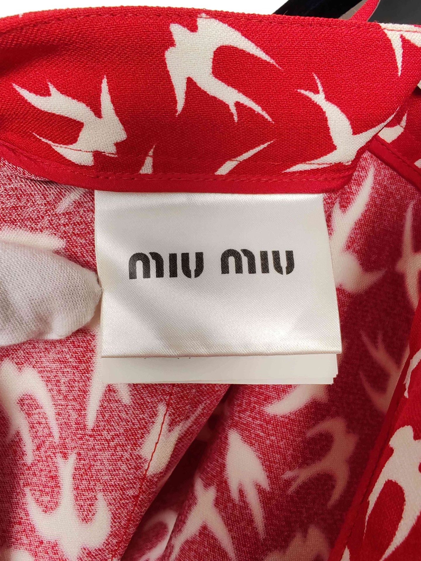 Miu Miu Miu Miu Red Bird Print Skirt Size 38 Size 26" / US 2 / IT 38 - 4 Thumbnail