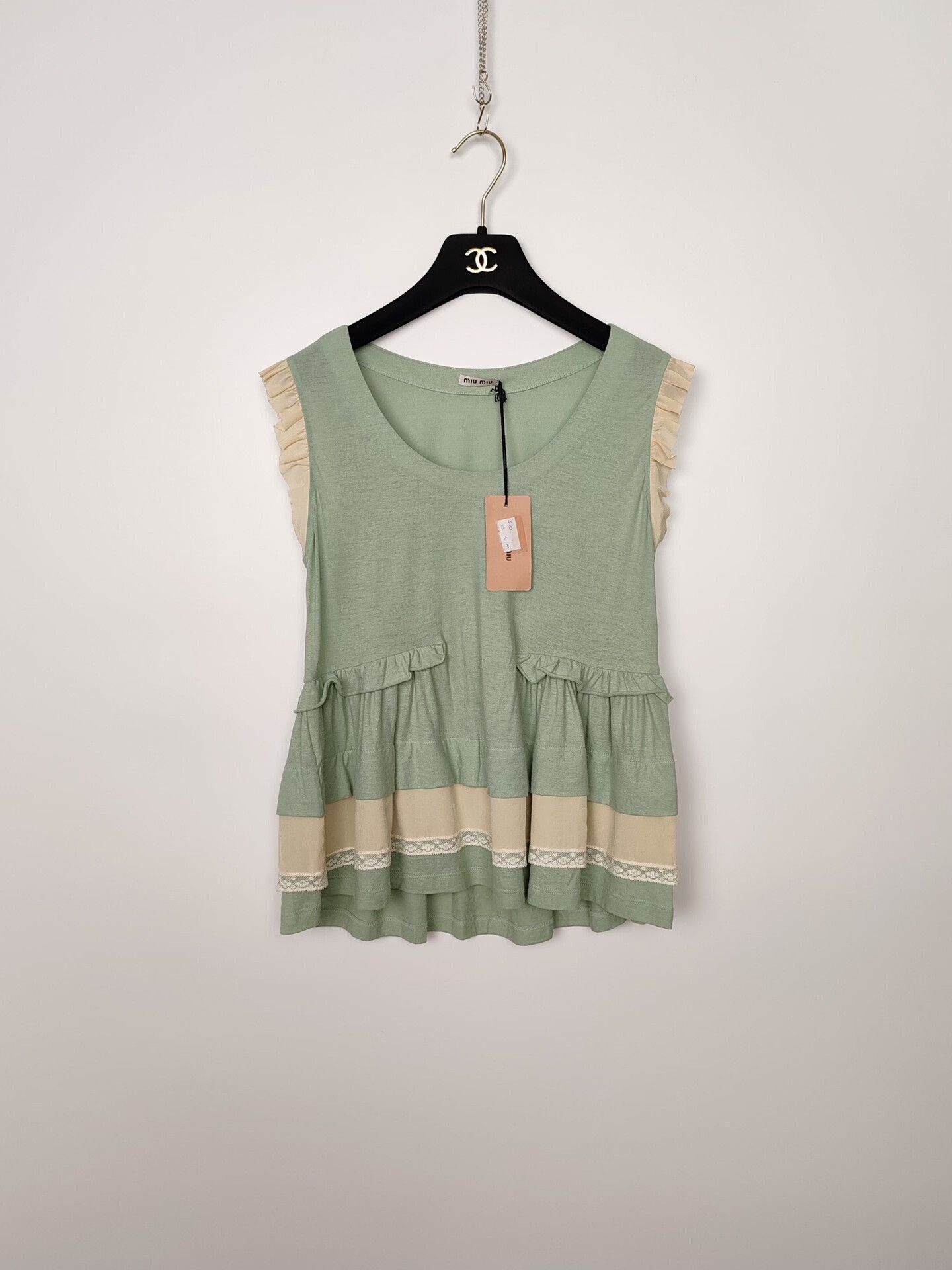 Miu Miu Miu Miu Ruffle Trim Tank Top Size XS Size XS / US 0-2 / IT 36-38 - 2 Thumbnail