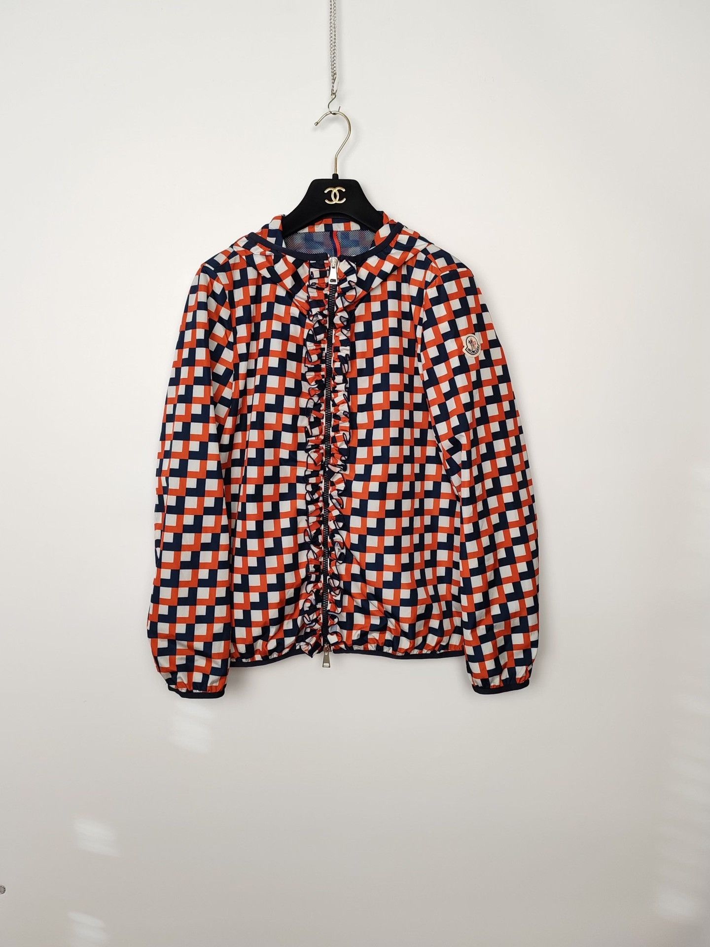 Moncler Moncler Checkered Ruffle Jacket Size L Size L / US 10 / IT 46 - 2 Thumbnail