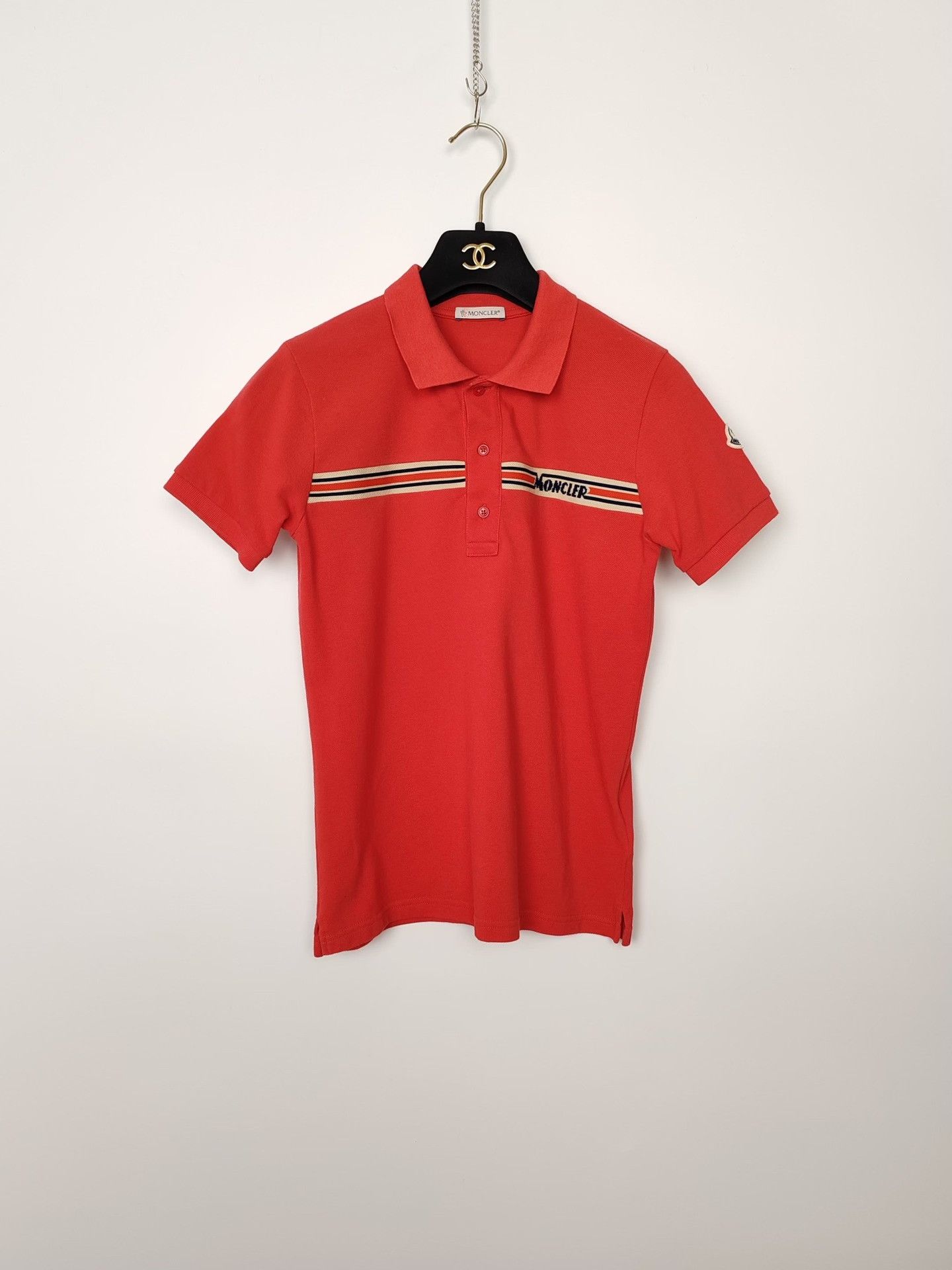 Moncler Moncler Striped Logo Polo Shirt Size S Size S / US 4 / IT 40 - 2 Thumbnail