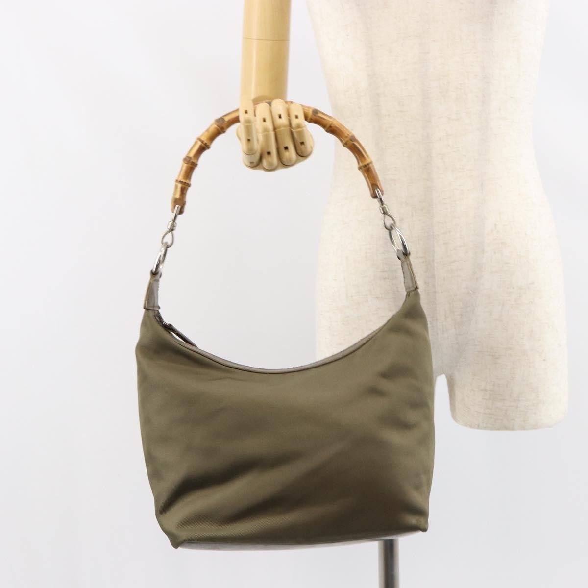Gucci Gucci Vintage Bamboo Shoulder Nylon Size ONE SIZE - 13 Thumbnail
