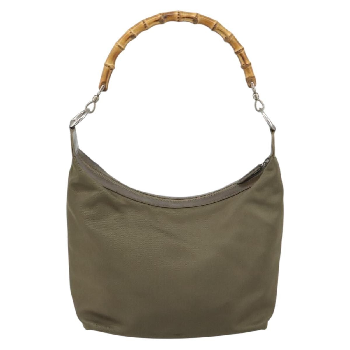 Gucci Gucci Vintage Bamboo Shoulder Nylon Size ONE SIZE - 2 Thumbnail