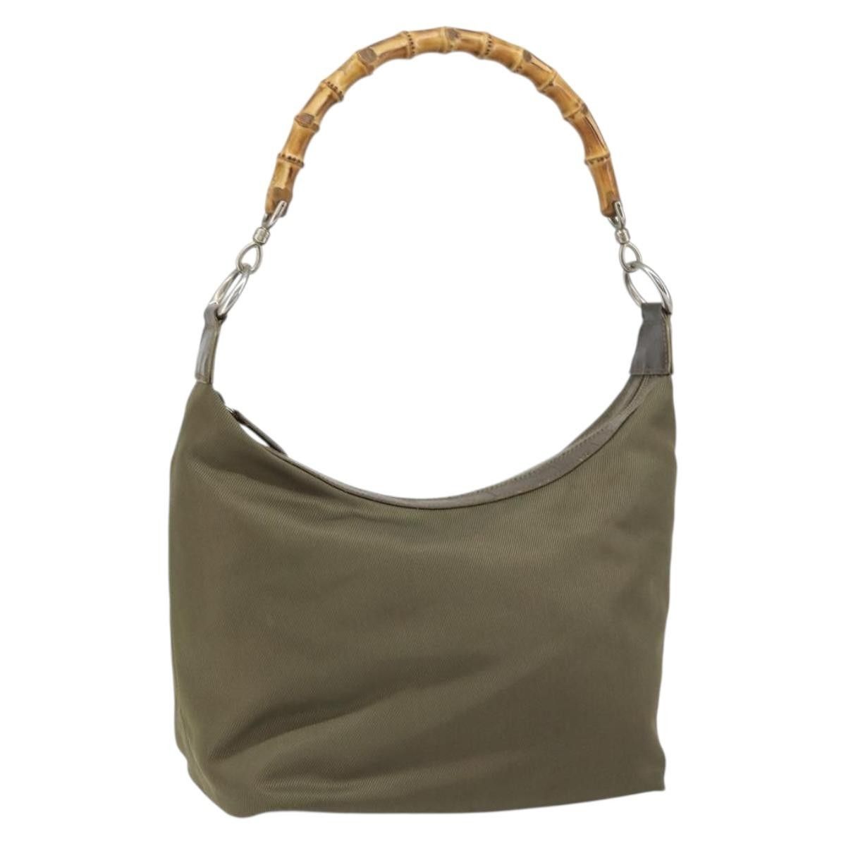 Gucci Gucci Vintage Bamboo Shoulder Nylon Size ONE SIZE - 18 Thumbnail