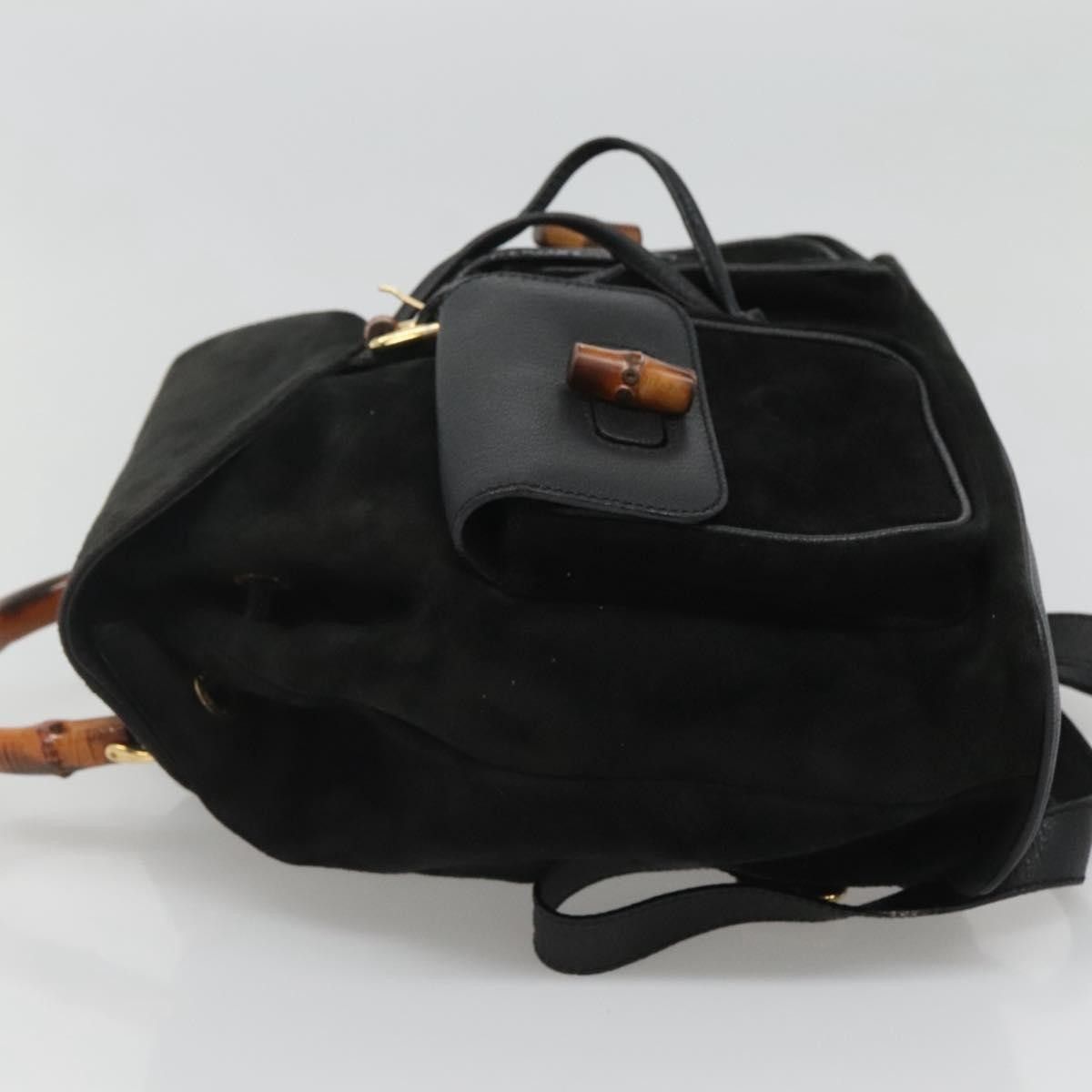 Gucci Gucci Vintage Bamboo Backpack Suede and Leather Size ONE SIZE - 3 Thumbnail