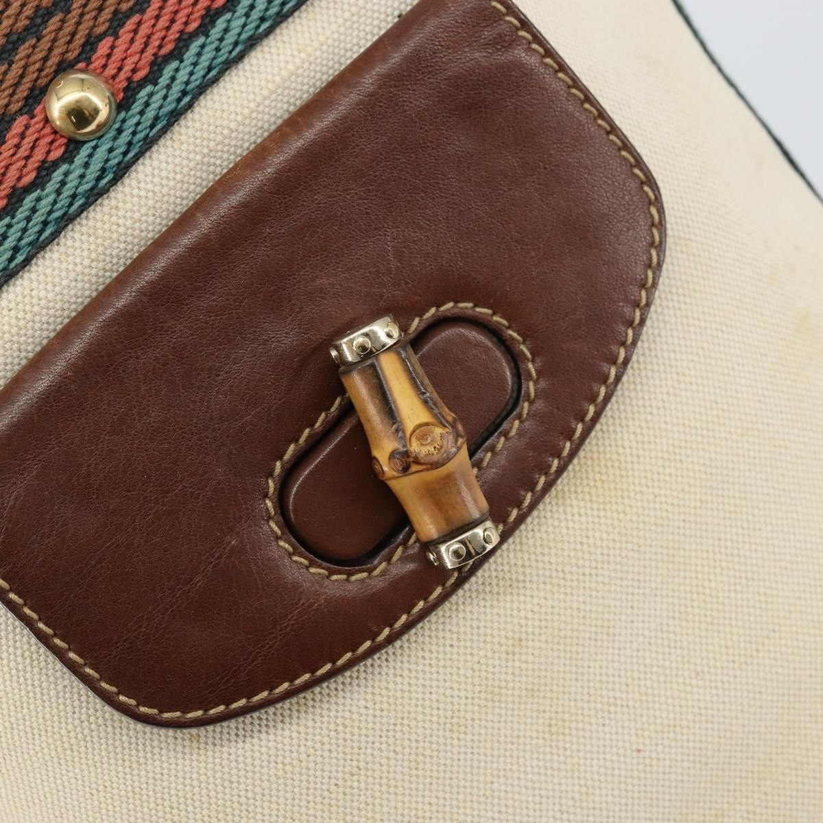 Gucci Gucci Vintage Bamboo Shoulder Bag Canvas Size ONE SIZE - 16 Thumbnail
