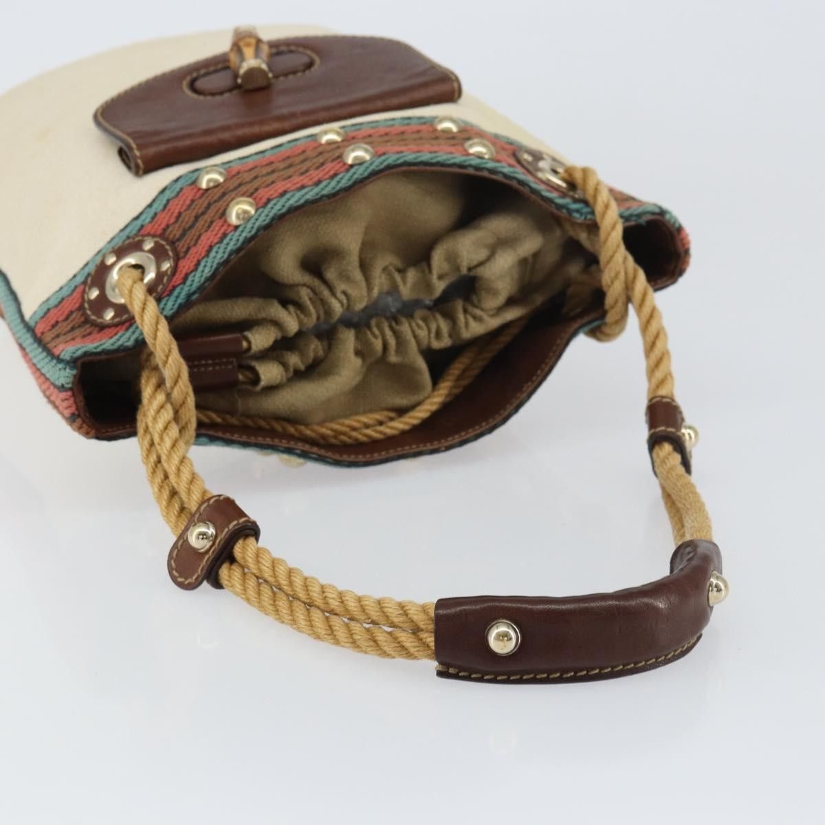 Gucci Gucci Vintage Bamboo Shoulder Bag Canvas Size ONE SIZE - 8 Thumbnail