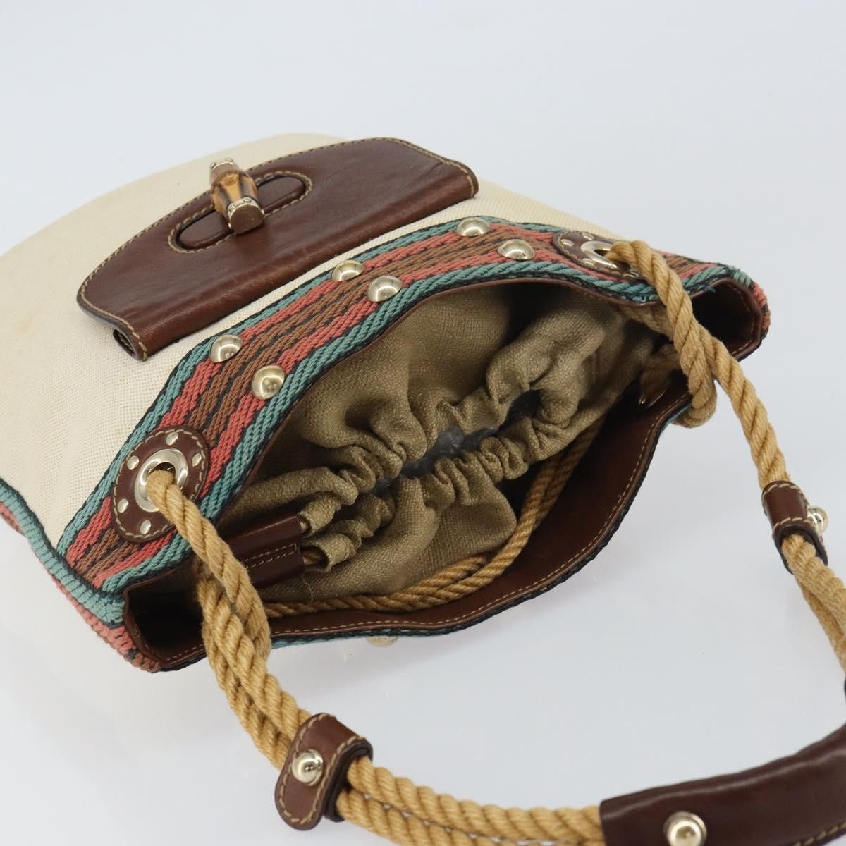 Gucci Gucci Vintage Bamboo Shoulder Bag Canvas Size ONE SIZE - 14 Thumbnail