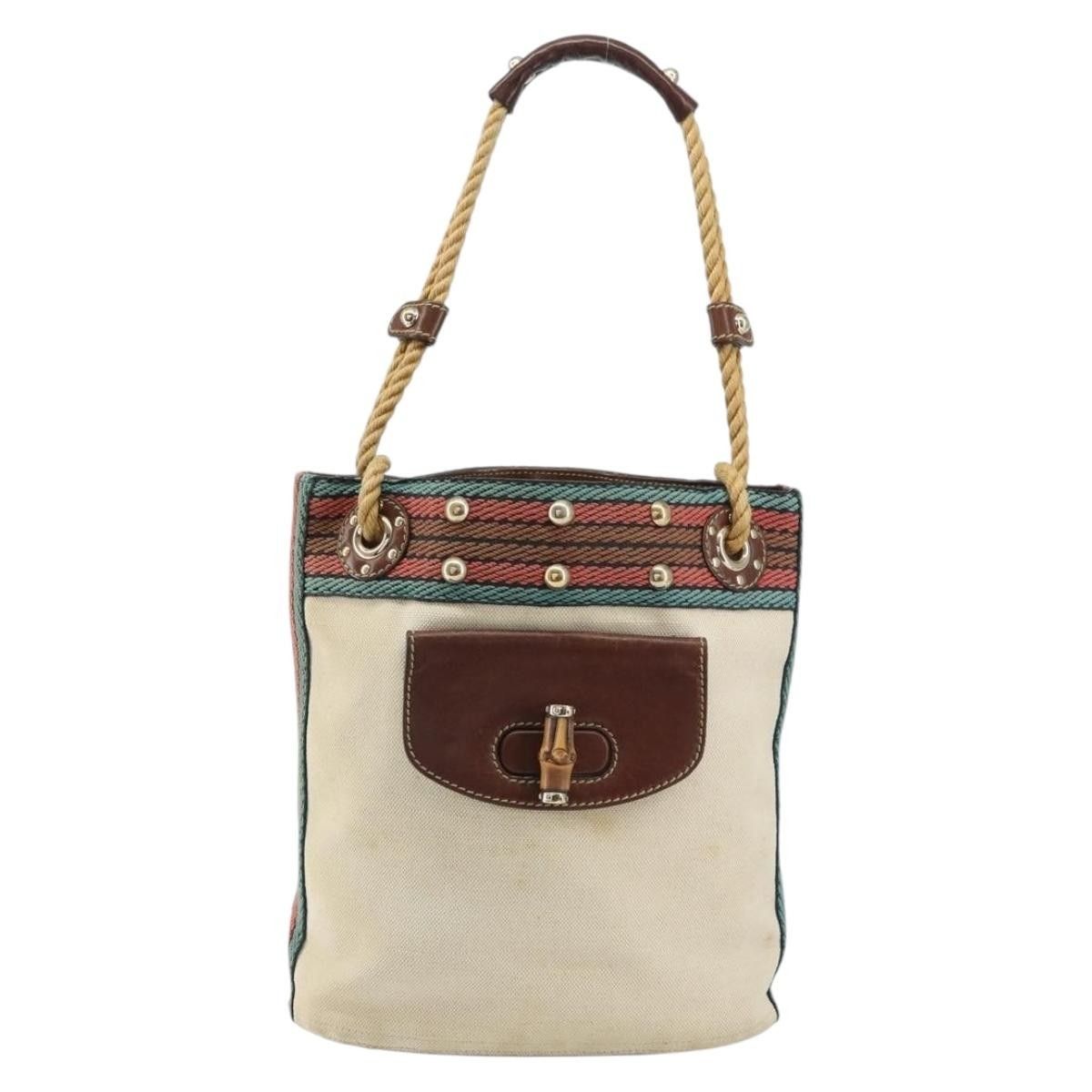 Gucci Gucci Vintage Bamboo Shoulder Bag Canvas Size ONE SIZE - 24 Thumbnail