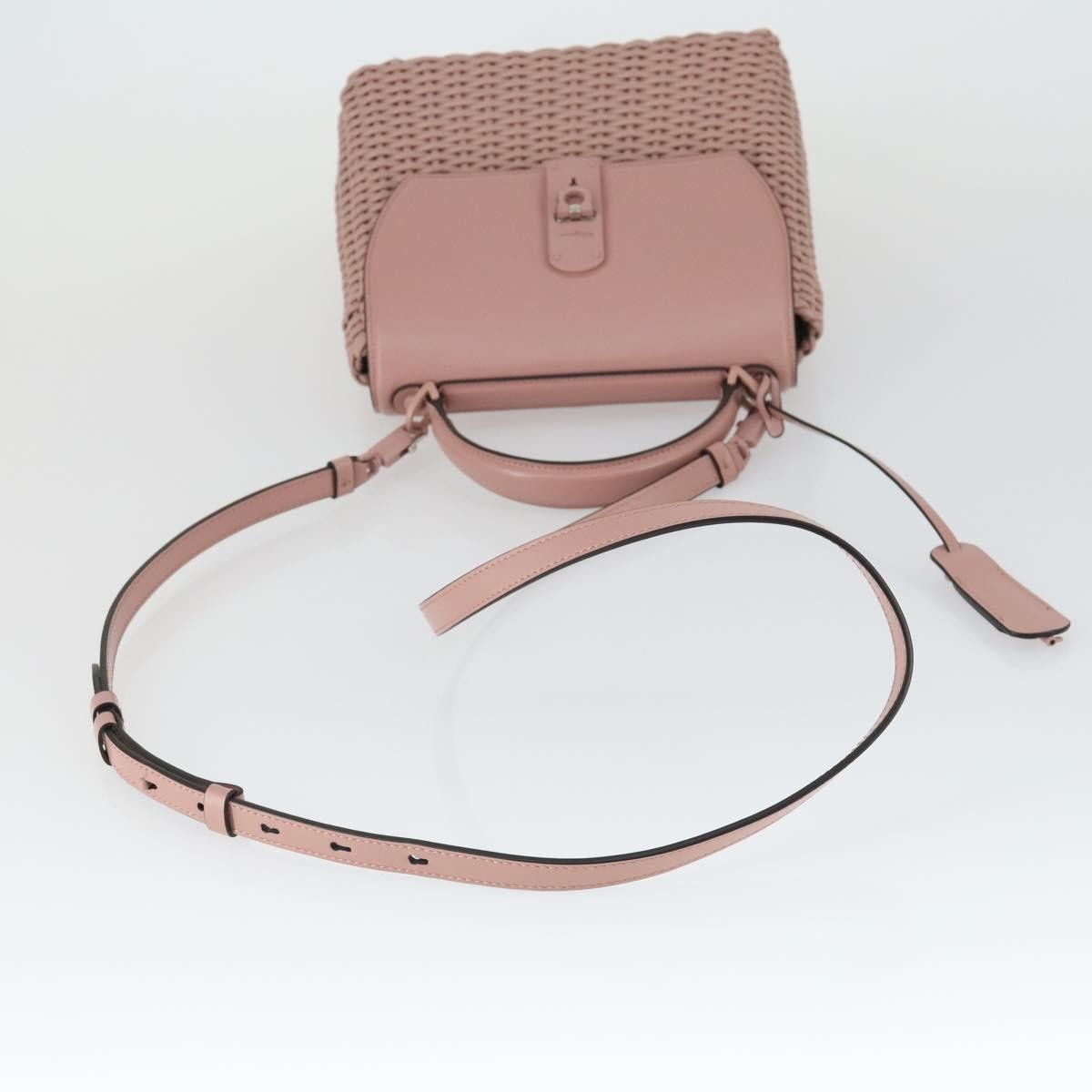 Salvatore Ferragamo Salvatore Ferragamo Boxyz Top Handle Woven Leather Size ONE SIZE - 16 Thumbnail