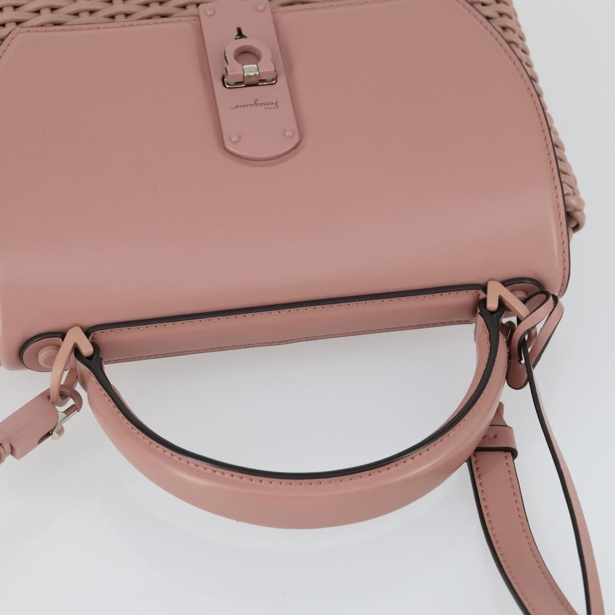 Salvatore Ferragamo Salvatore Ferragamo Boxyz Top Handle Woven Leather Size ONE SIZE - 7 Thumbnail