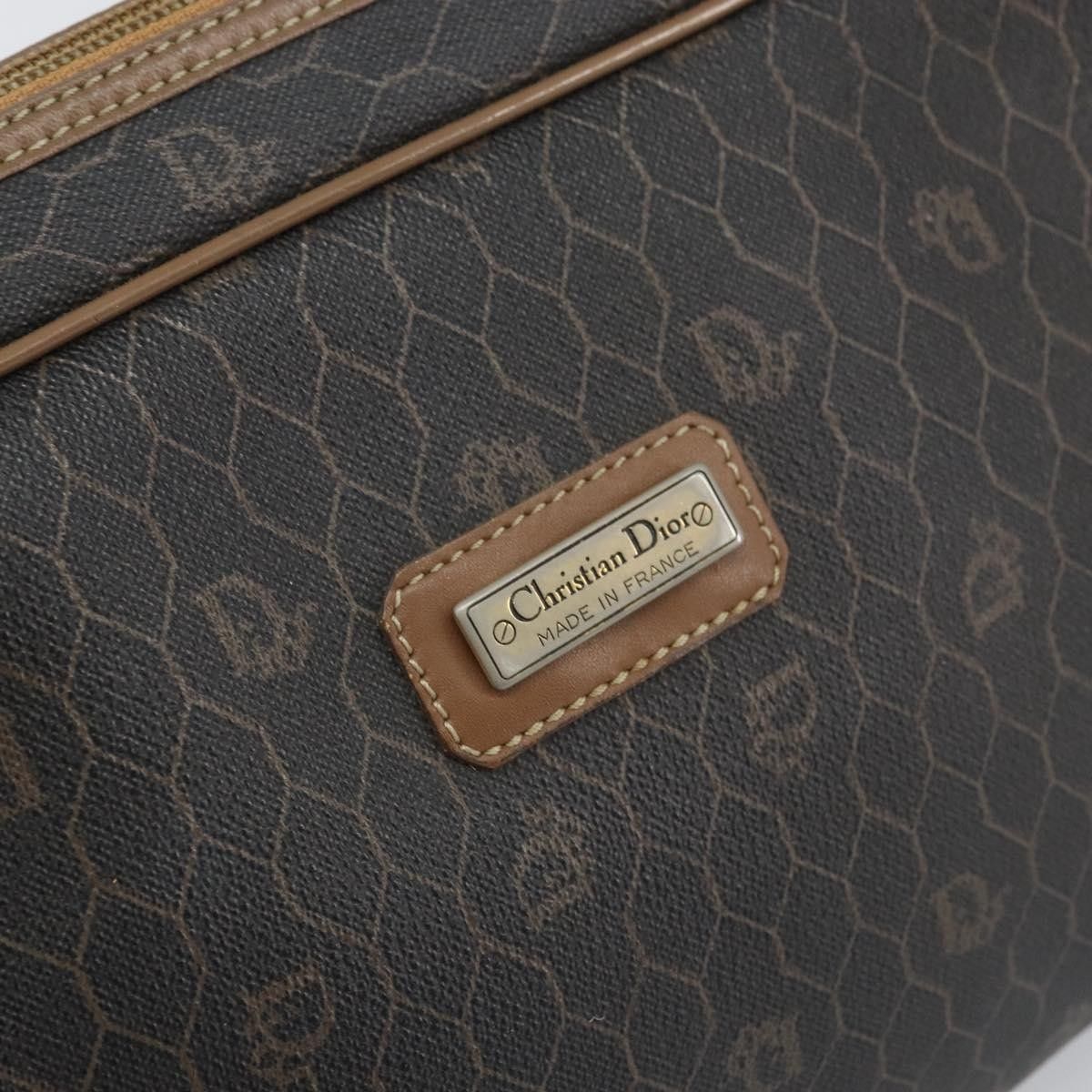 Dior Christian Dior Vintage Honeycomb Zip Canvas and Leather Size ONE SIZE - 6 Thumbnail