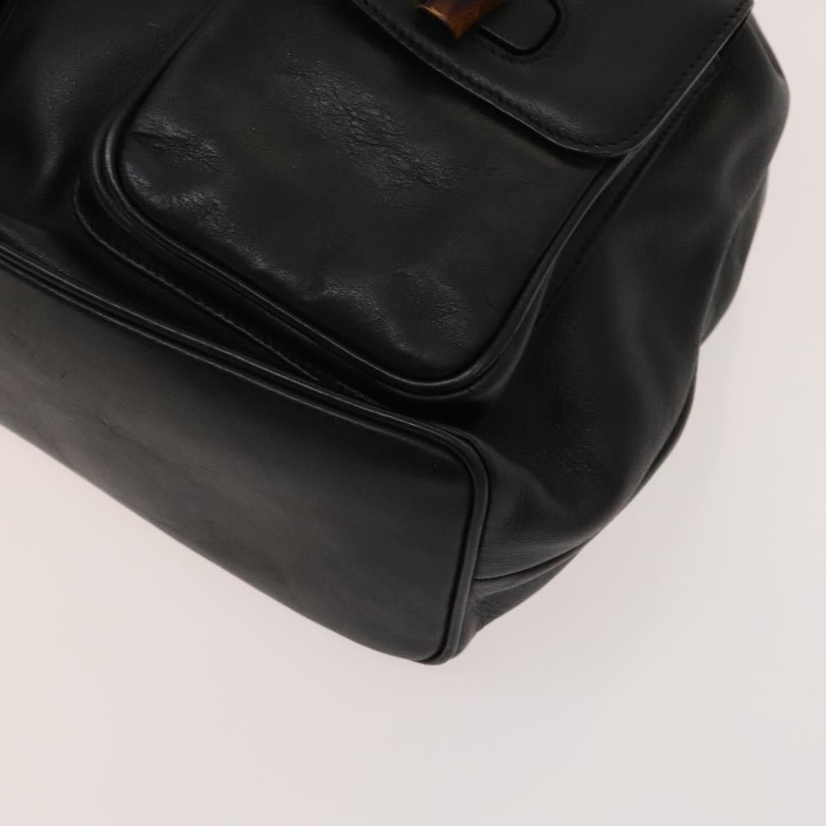 Gucci Gucci Vintage Bamboo Backpack Leather Size ONE SIZE - 9 Thumbnail