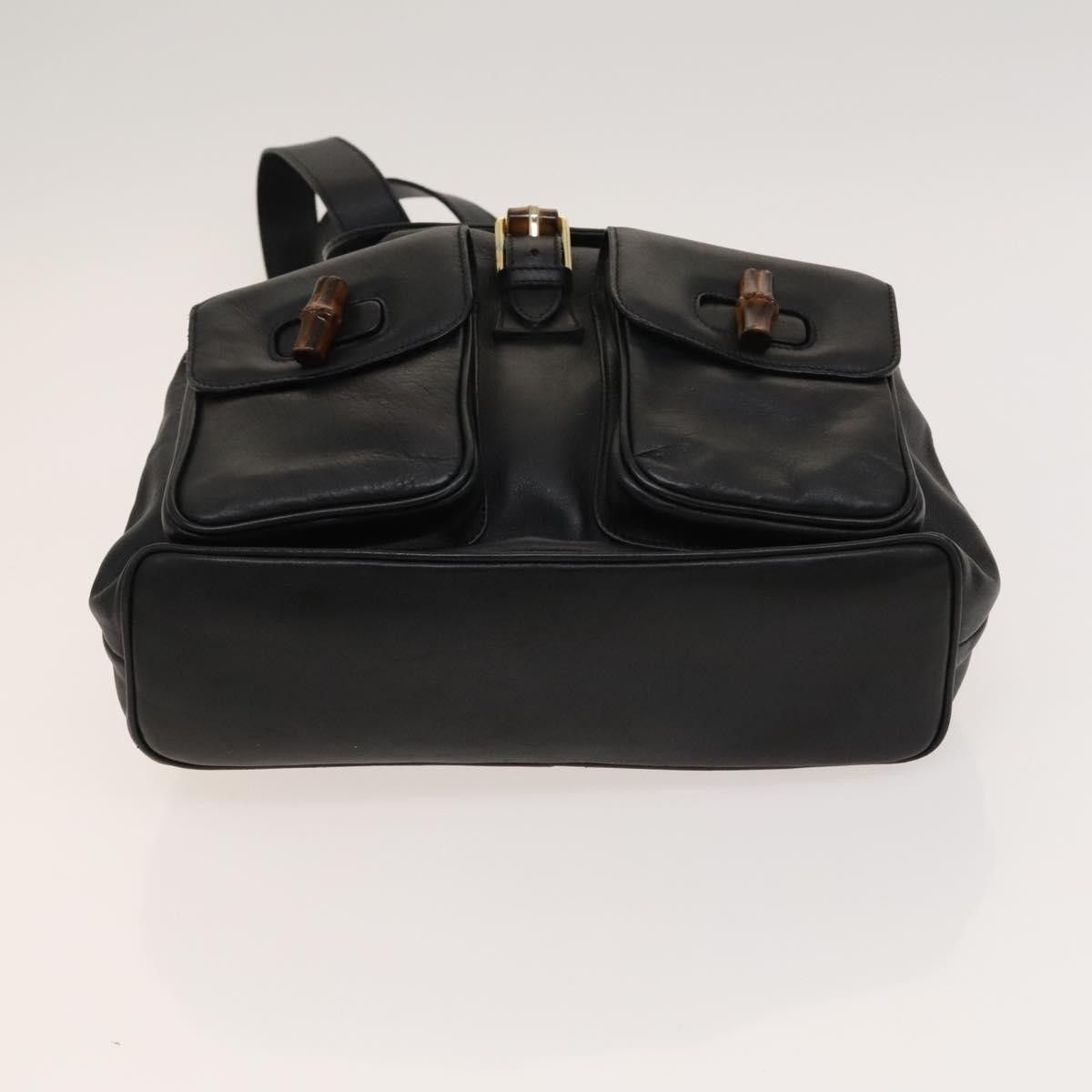 Gucci Gucci Vintage Bamboo Backpack Leather Size ONE SIZE - 16 Thumbnail