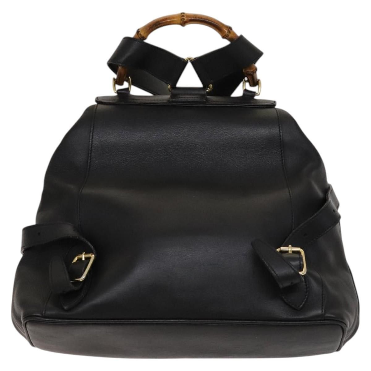 Gucci Gucci Vintage Bamboo Backpack Leather Size ONE SIZE - 2 Thumbnail