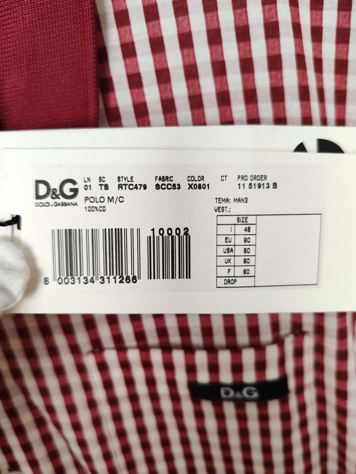 Dolce & Gabbana D&G Red Gingham Polo Shirt Size 48 Size US M / EU 48-50 / 2 - 5 Thumbnail