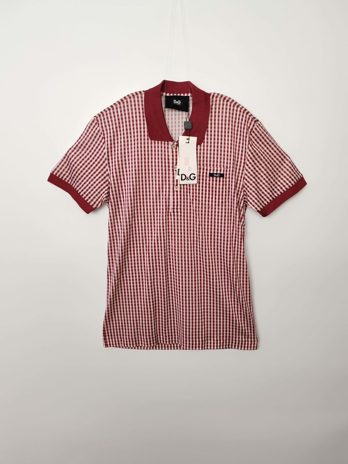 Dolce & Gabbana D&G Red Gingham Polo Shirt Size 48 Size US M / EU 48-50 / 2 - 2 Thumbnail