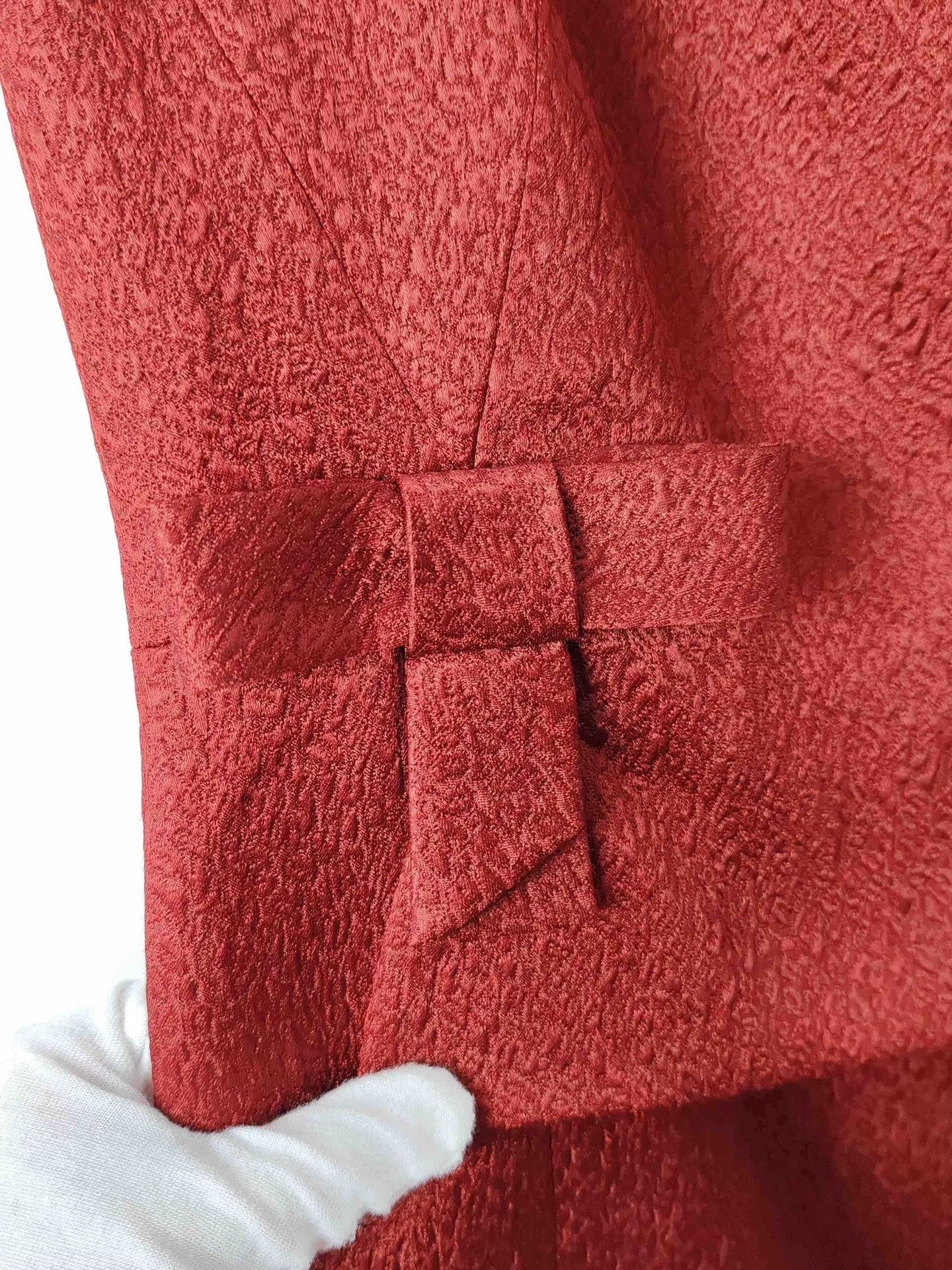 Gucci Gucci Red Wool Silk Bow Midi Dress Size 42 Size M / US 6-8 / IT 42-44 - 7 Thumbnail