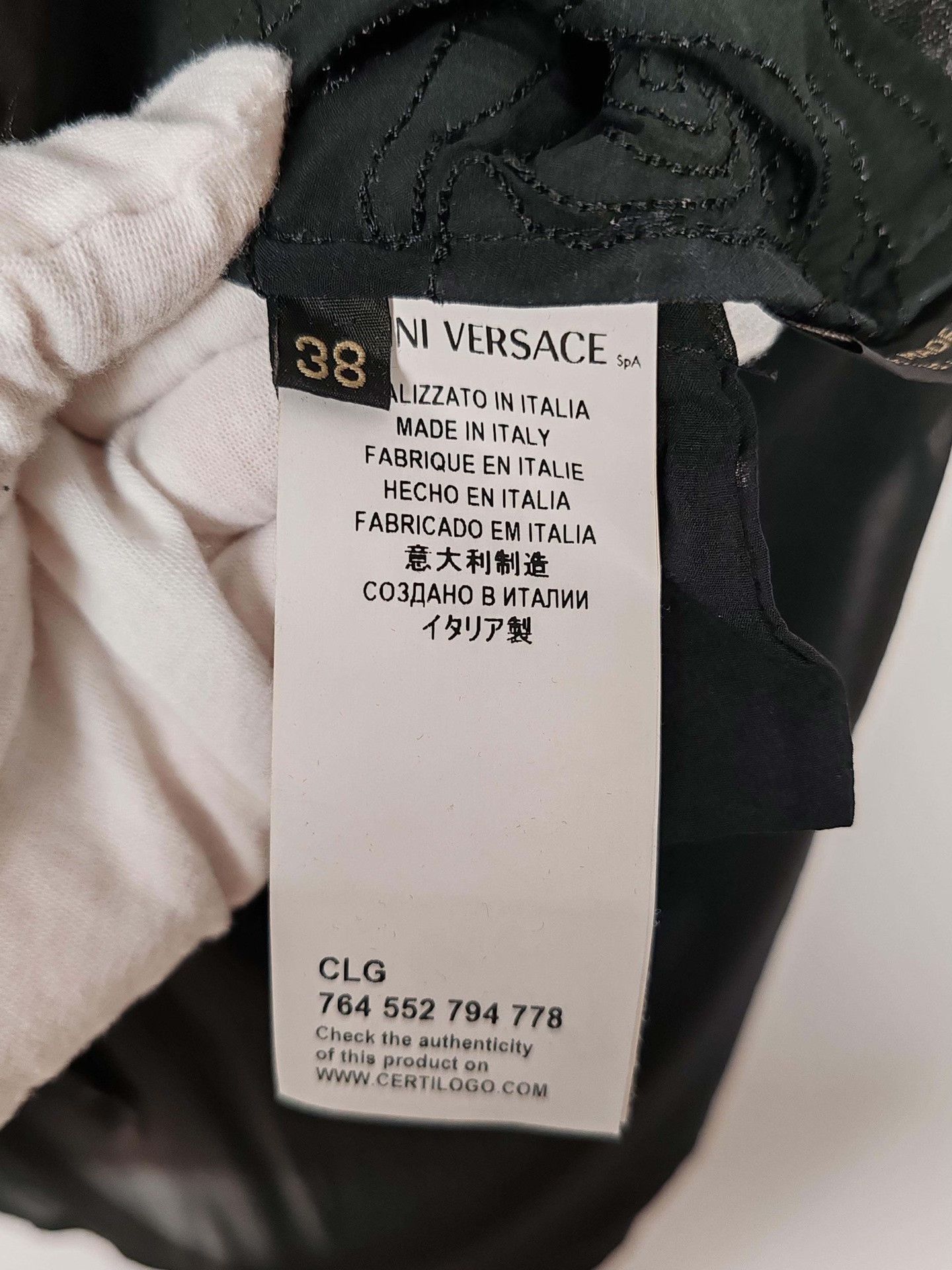 Versace Versace Leather Trim Silk Jacquard Shirt Size 38 Size XS / US 0-2 / IT 36-38 - 8 Thumbnail