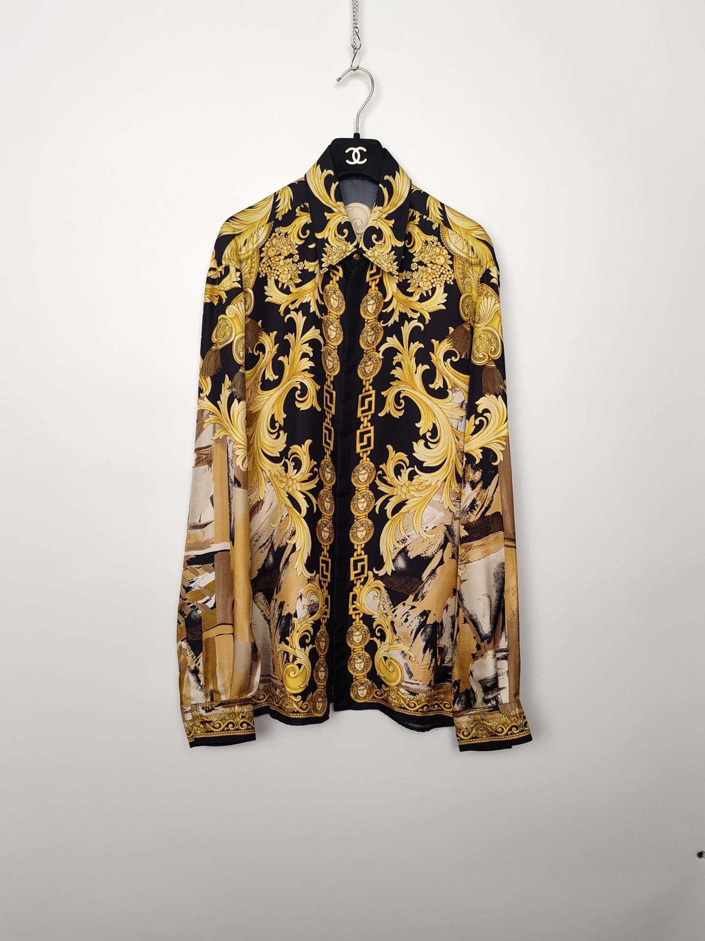 Versace Versace Baroque Silk Shirt Size M Size US M / EU 48-50 / 2 - 2 Thumbnail