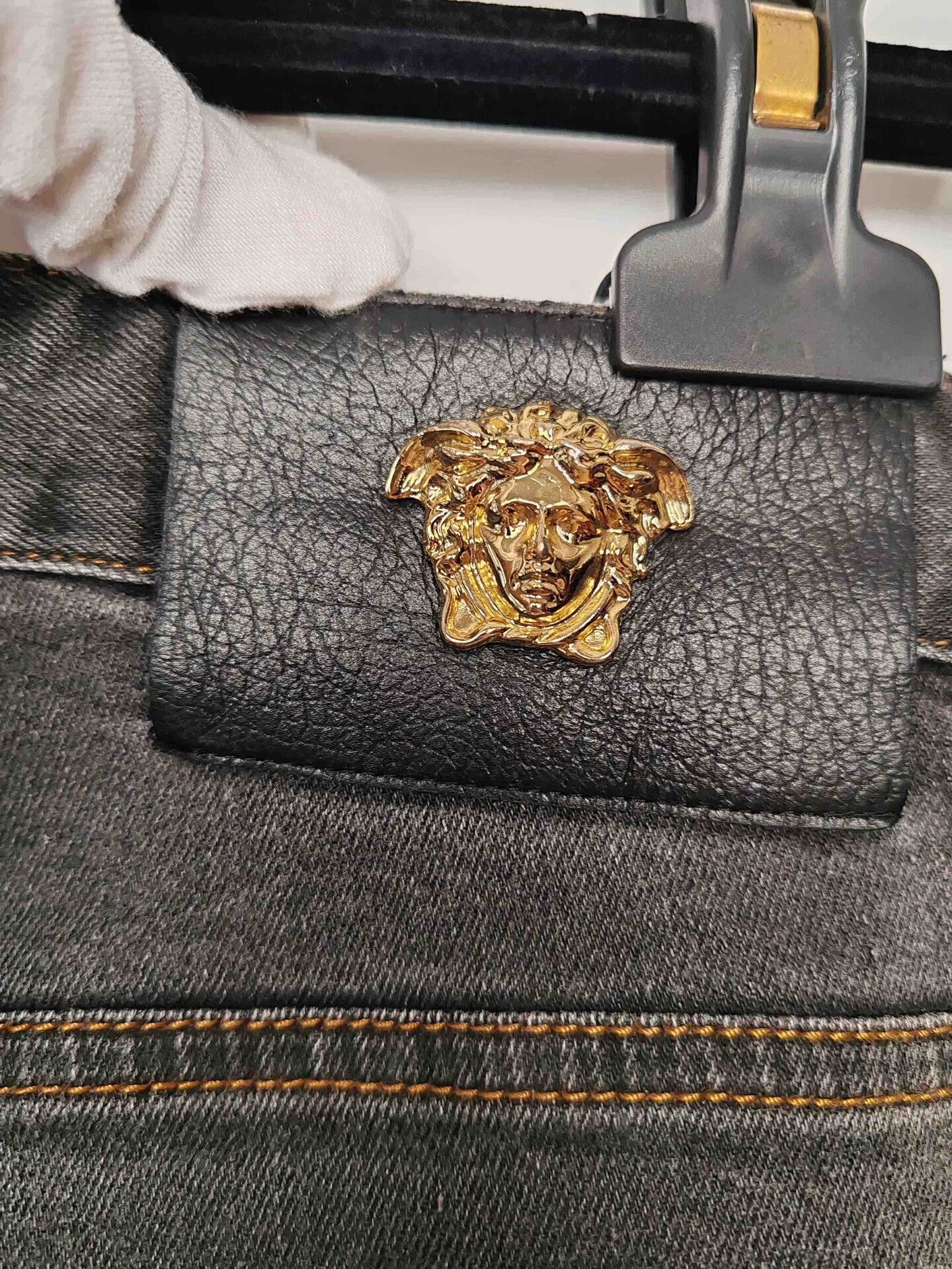 Versace Versace Gold Medusa Baroque Denim Jeans Size 33 Size US 33 - 8 Thumbnail