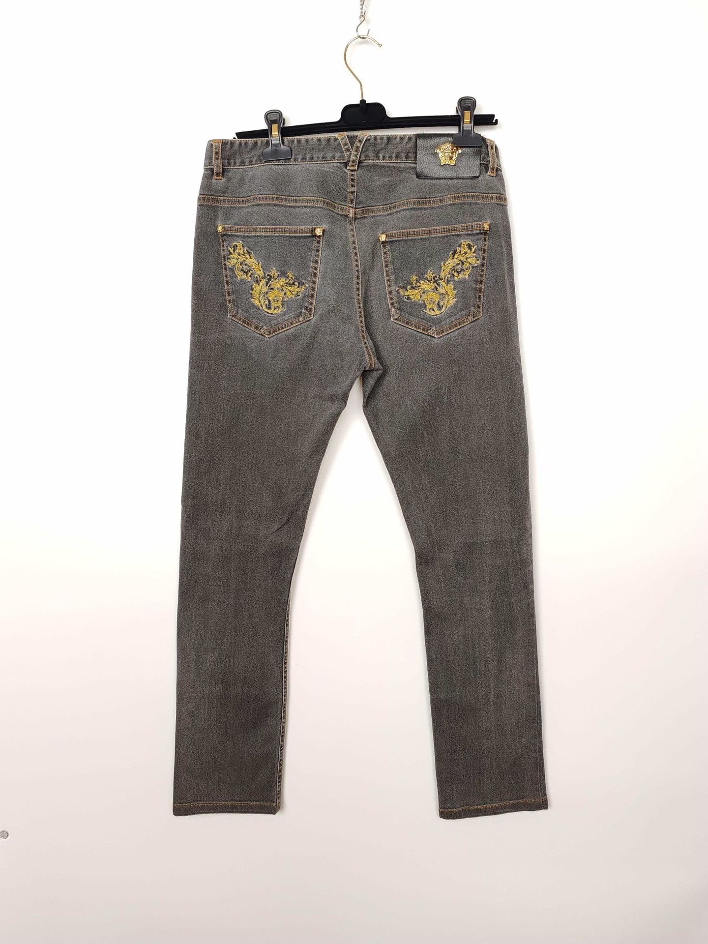 Versace Versace Gold Medusa Baroque Denim Jeans Size 33 Size US 33 - 3 Thumbnail