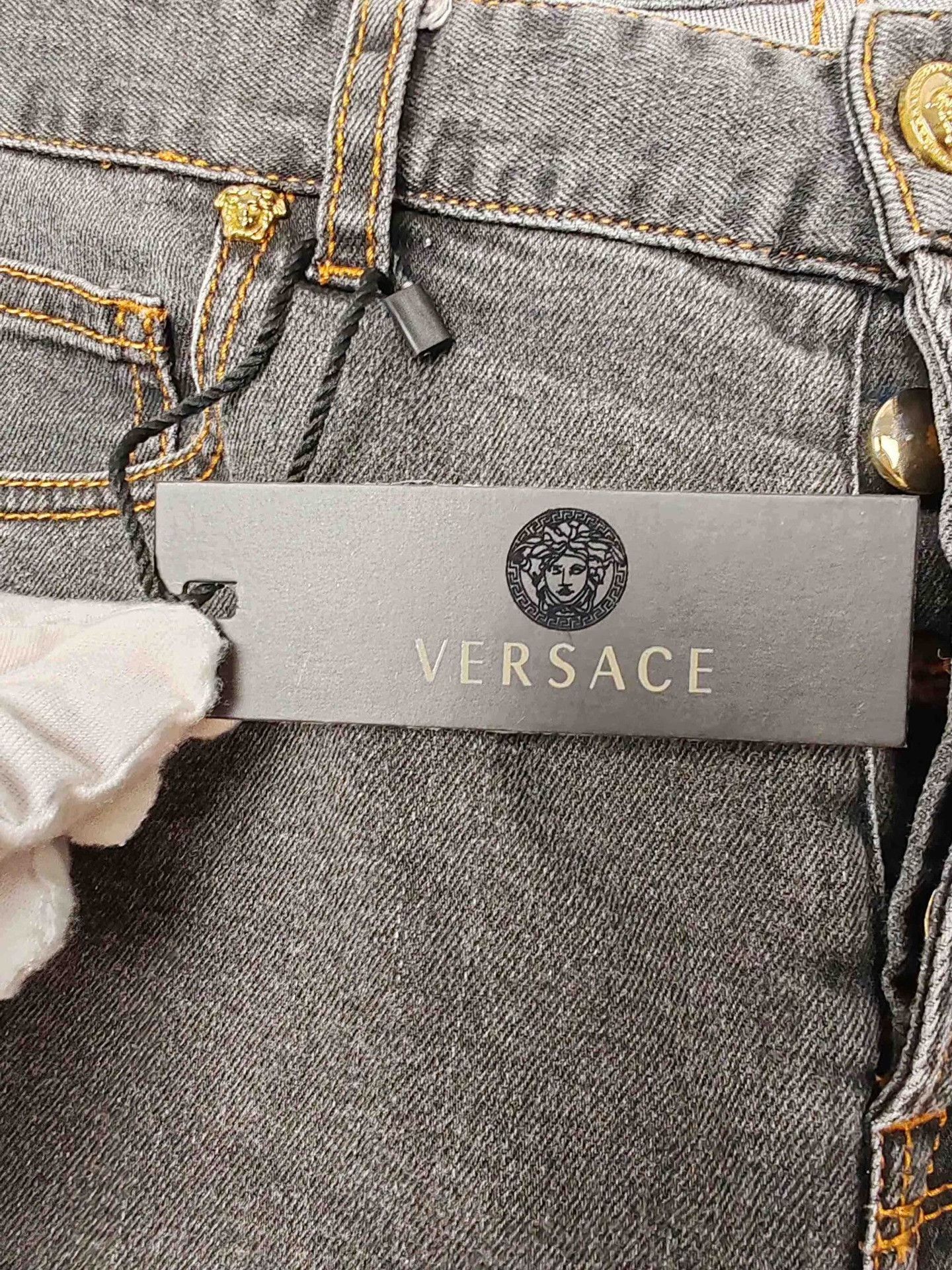 Versace Versace Gold Medusa Baroque Denim Jeans Size 33 Size US 33 - 6 Thumbnail