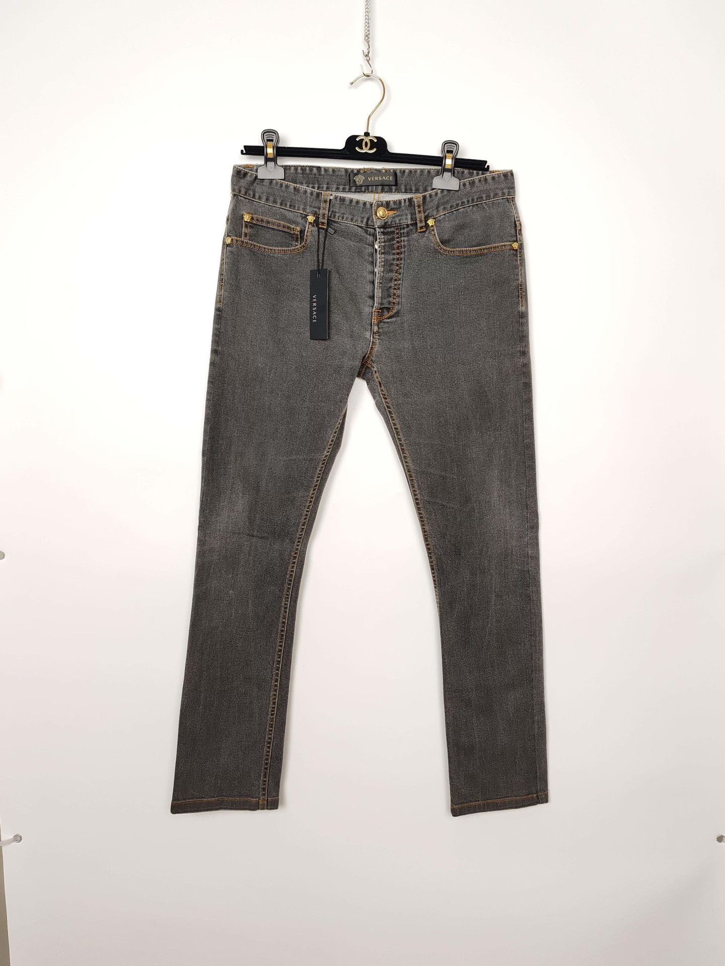 Versace Versace Gold Medusa Baroque Denim Jeans Size 33 Size US 33 - 2 Thumbnail