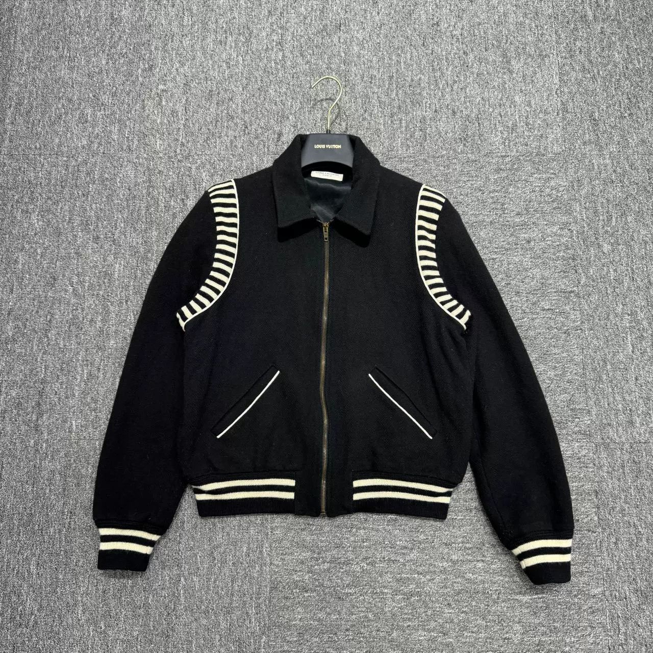 Saint Laurent Paris Saint Laurent Striped Wool Bomber Jacket Size S Size US S / EU 44-46 / 1 - 2 Thumbnail