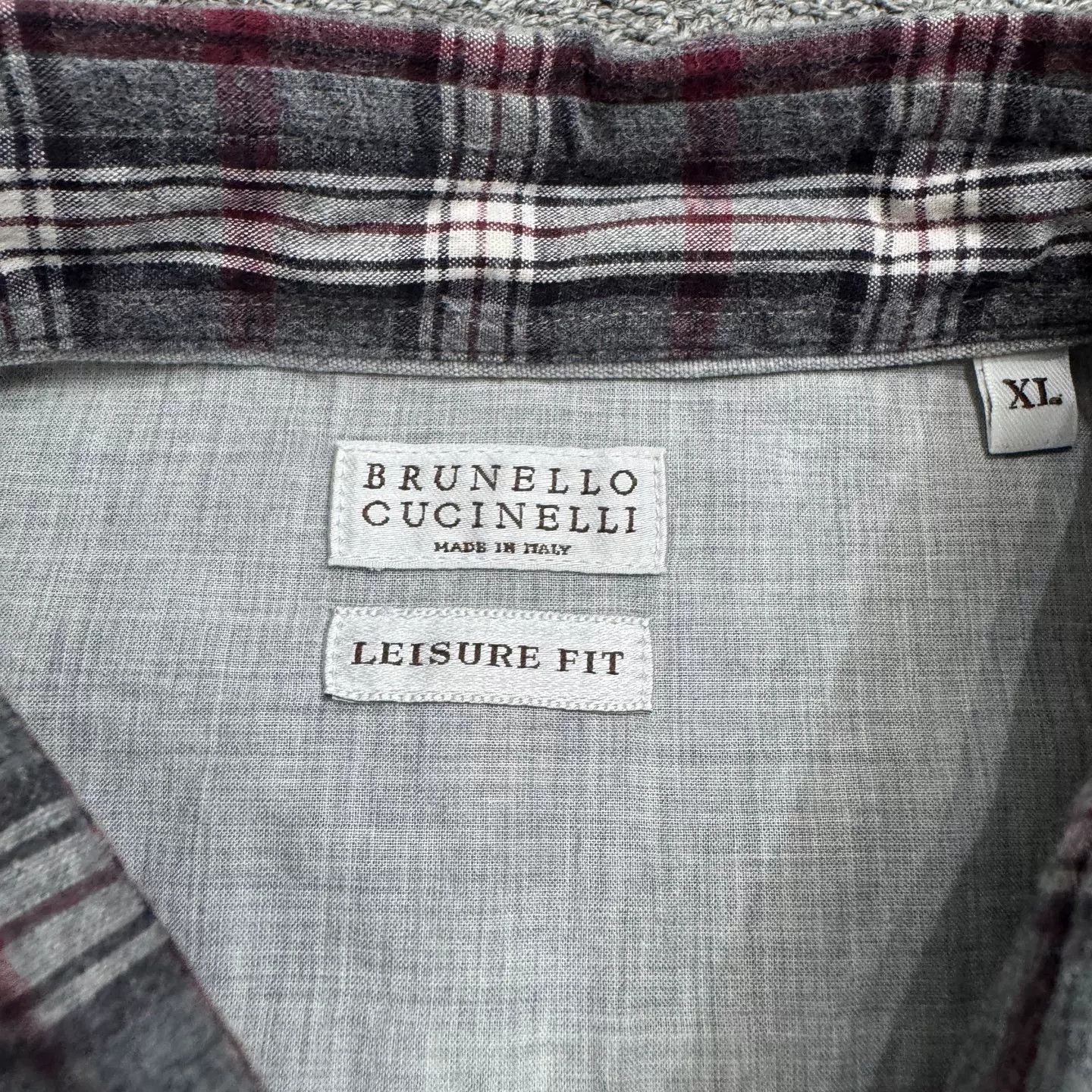 Brunello Cucinelli Brunello Cucinelli Plaid Button Up Shirt Size XL Size US XL / EU 56 / 4 - 3 Thumbnail