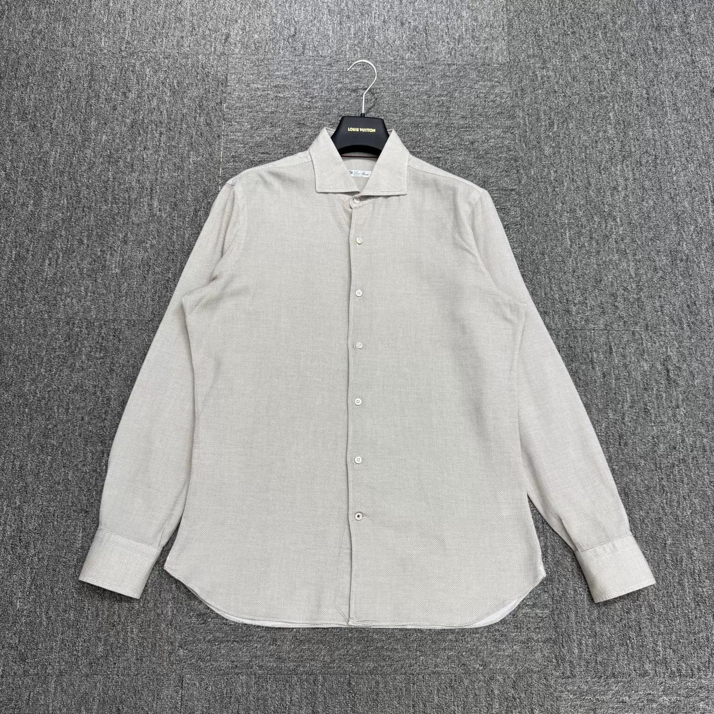 Loro Piana Loro Piana Beige Textured Button Up Shirt Size L Size US L / EU 52-54 / 3 - 2 Thumbnail
