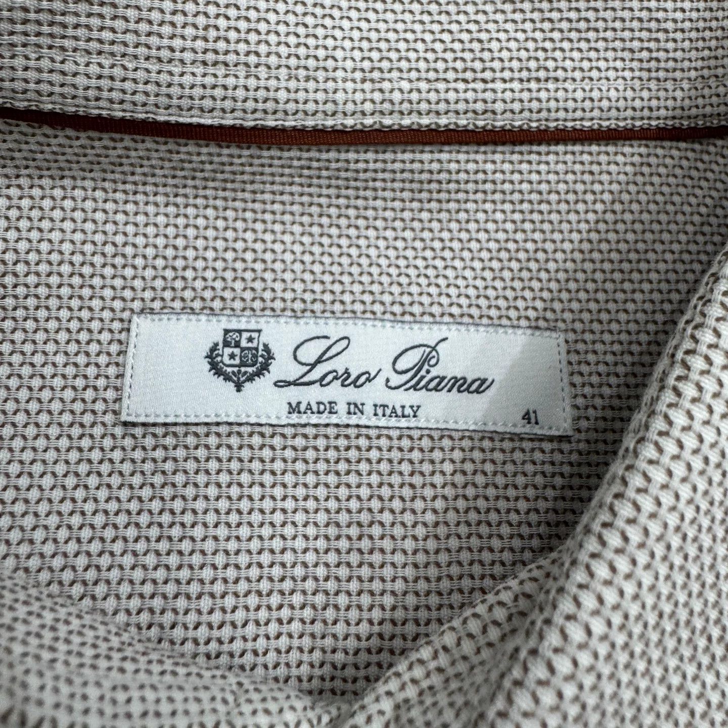 Loro Piana Loro Piana Beige Textured Button Up Shirt Size L Size US L / EU 52-54 / 3 - 3 Thumbnail