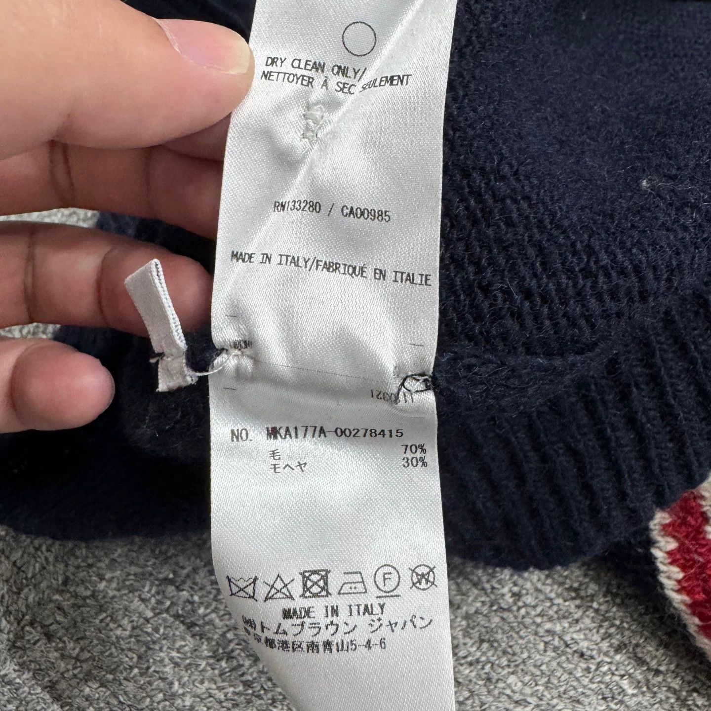 Thom Browne Thom Browne Stripe Trim Wool Mohair Sweater Size M Size US M / EU 48-50 / 2 - 4 Thumbnail