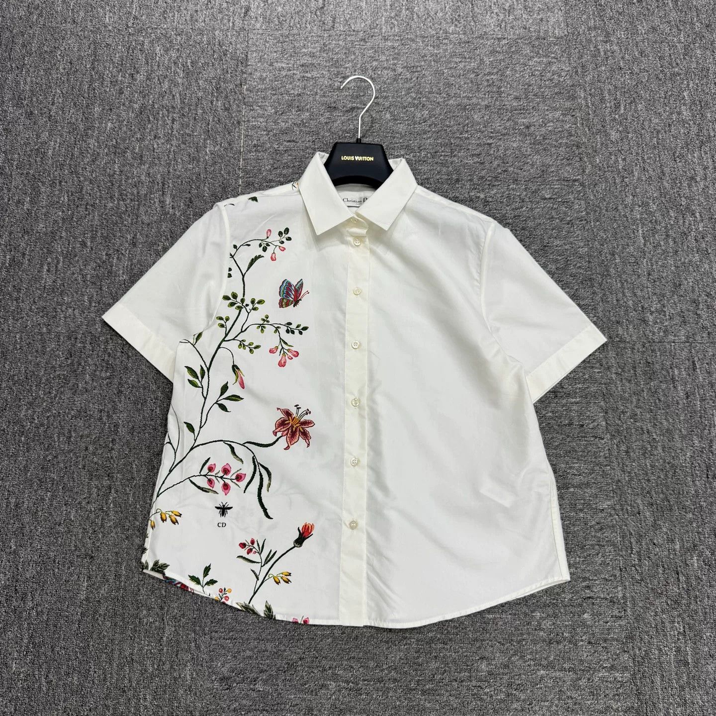 Dior Christian Dior Floral Embroidery Button Up Shirt Size 6 Size M / US 6-8 / IT 42-44 - 2 Thumbnail