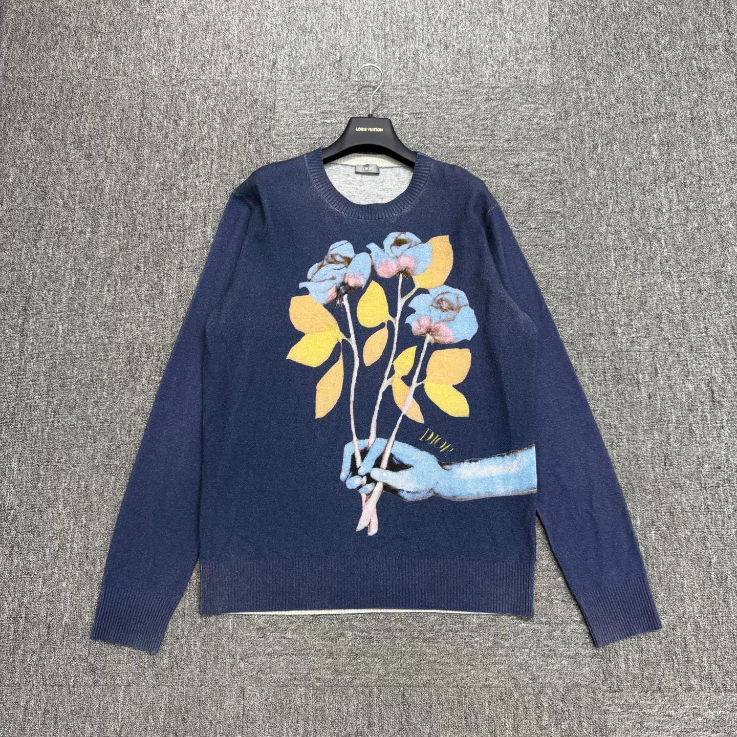 Dior Dior Floral Wool Sweater Size L Size US L / EU 52-54 / 3 - 2 Thumbnail
